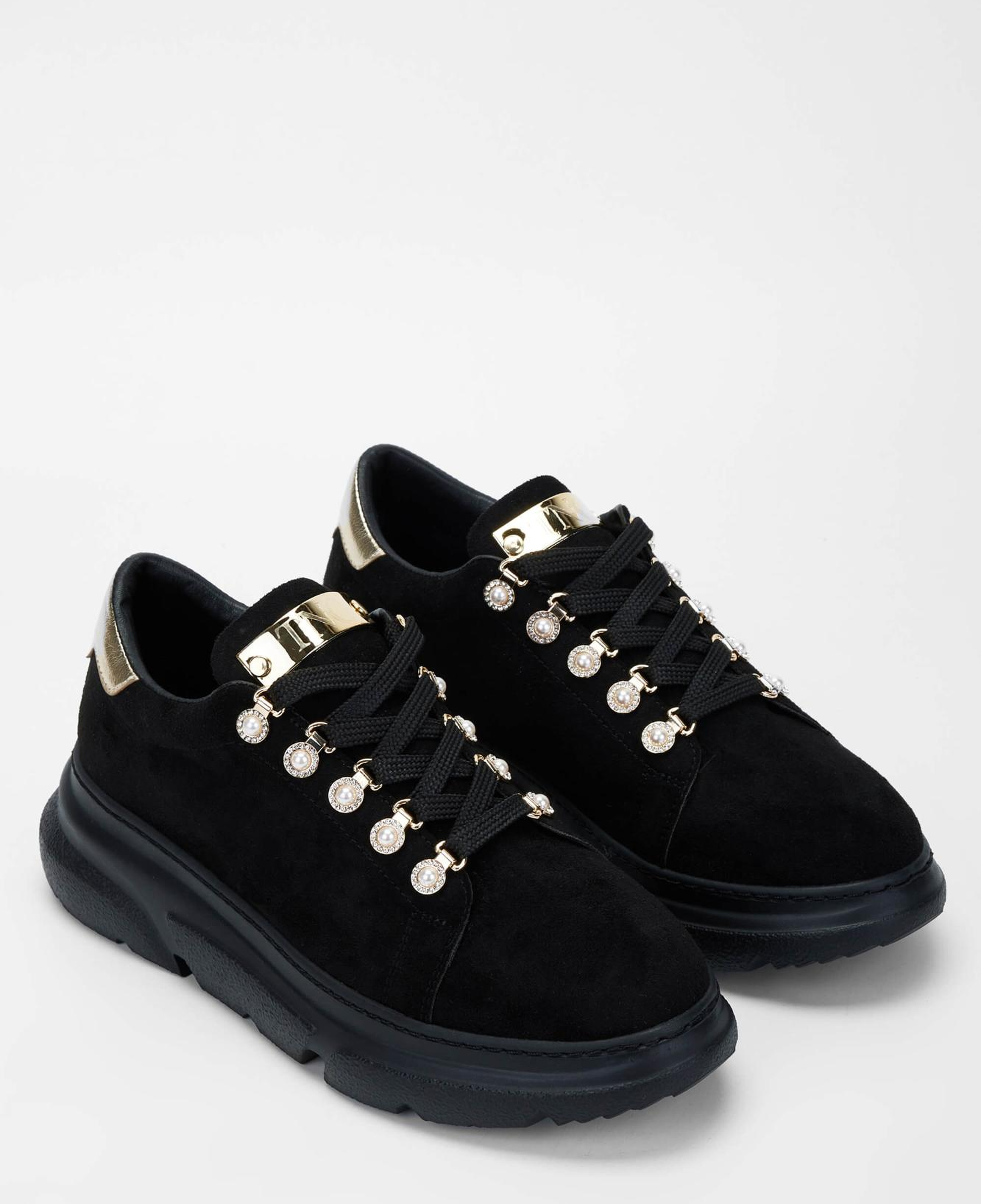 Tamer Tanca Kadın Vegan Siyah Süet Sneakers & Spor Ayakkabı