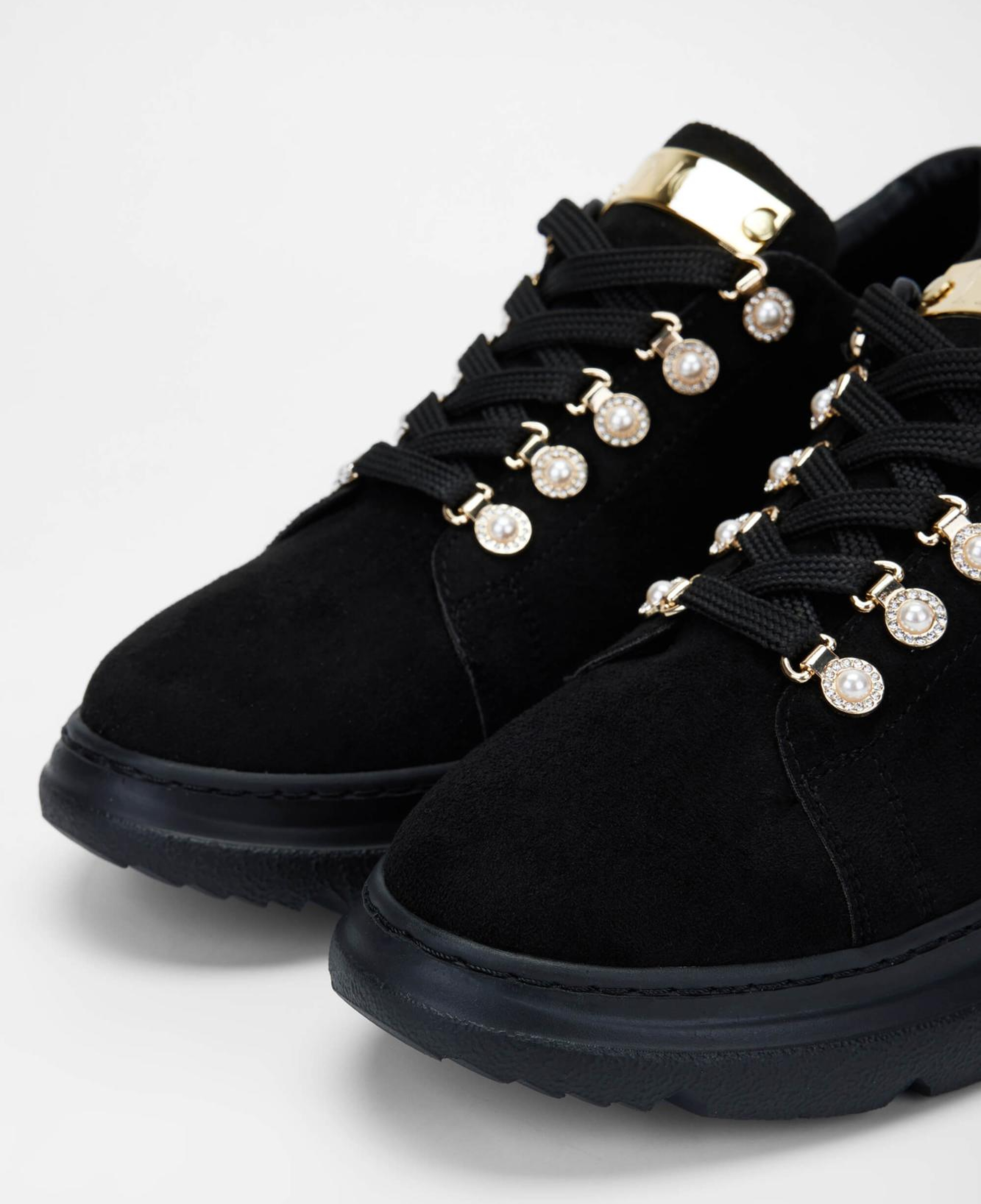 Tamer Tanca Kadın Vegan Siyah Süet Sneakers & Spor Ayakkabı