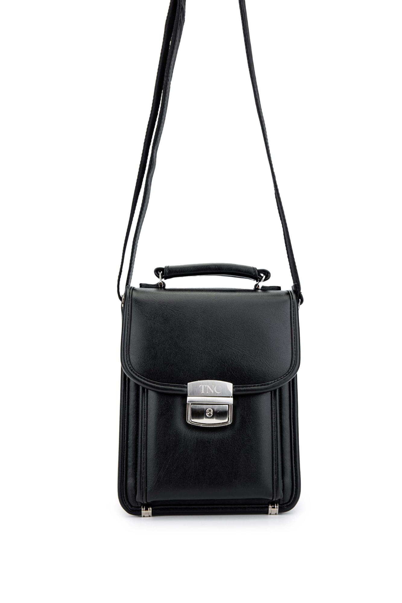 Tamer Tanca Erkek Vegan Siyah Postacı Çantası