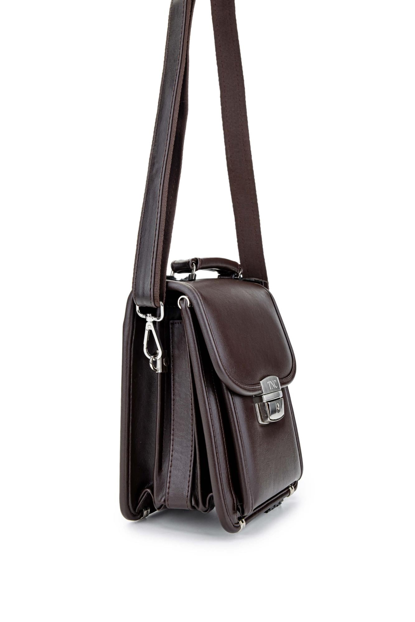 Tamer Tanca Erkek Vegan Kahverengi Postacı Çantası