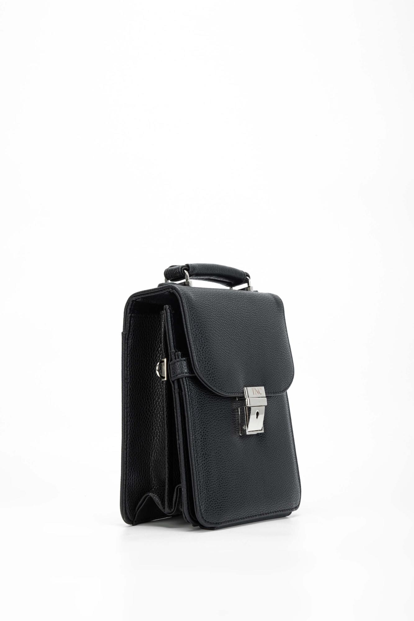 Tamer Tanca Erkek Vegan Siyah Postacı Çantası