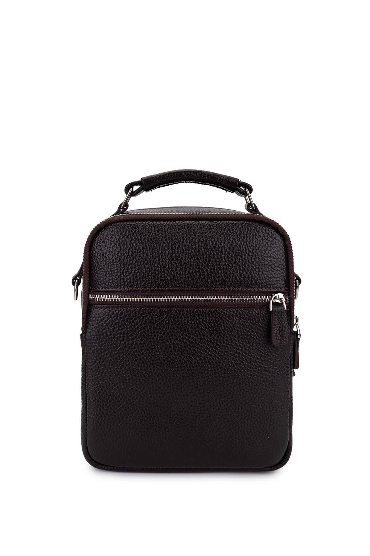 Tamer Tanca Erkek Hakiki Deri Kahverengi El Çantası