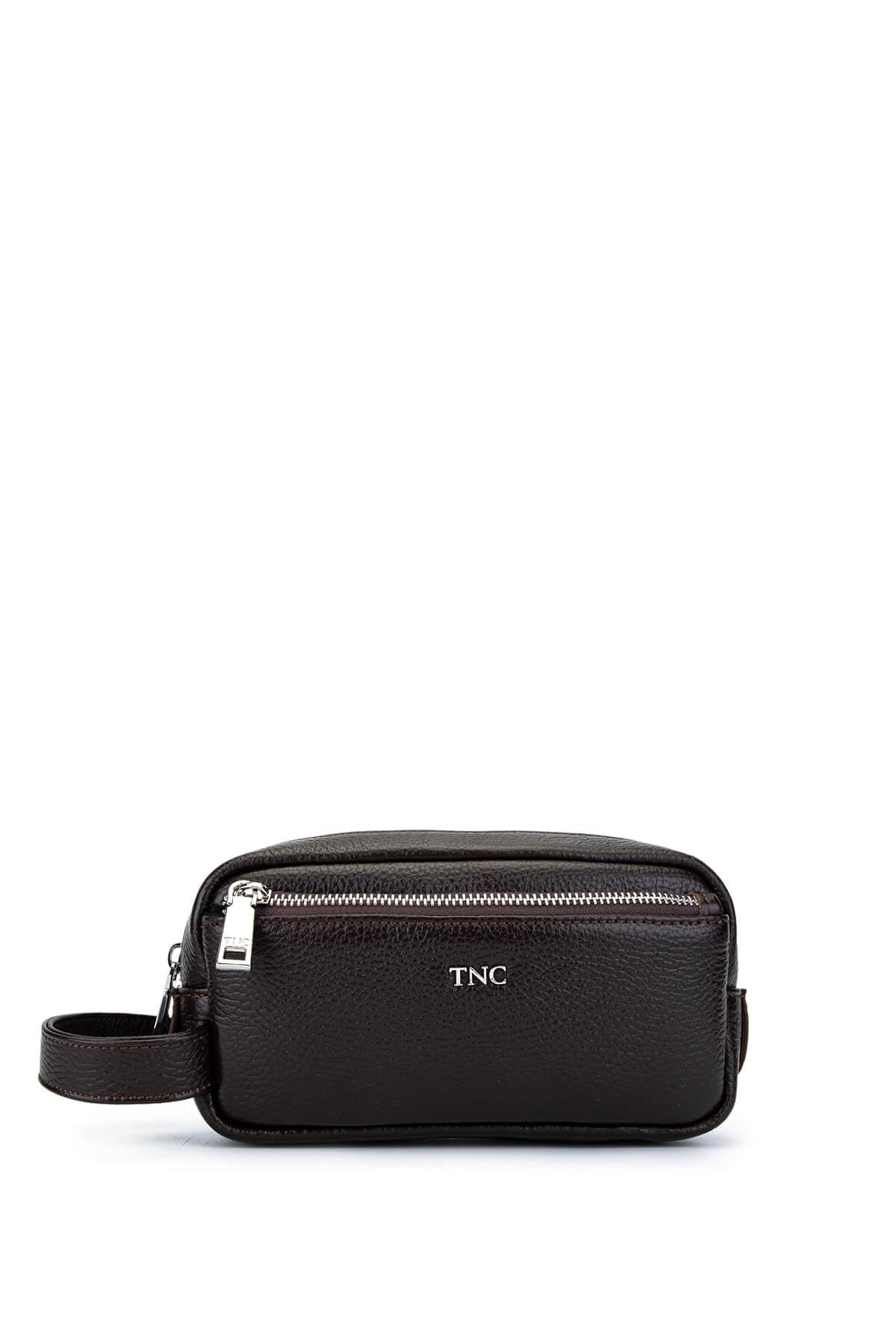 Tamer Tanca Erkek Hakiki Deri Kahverengi El Çantası