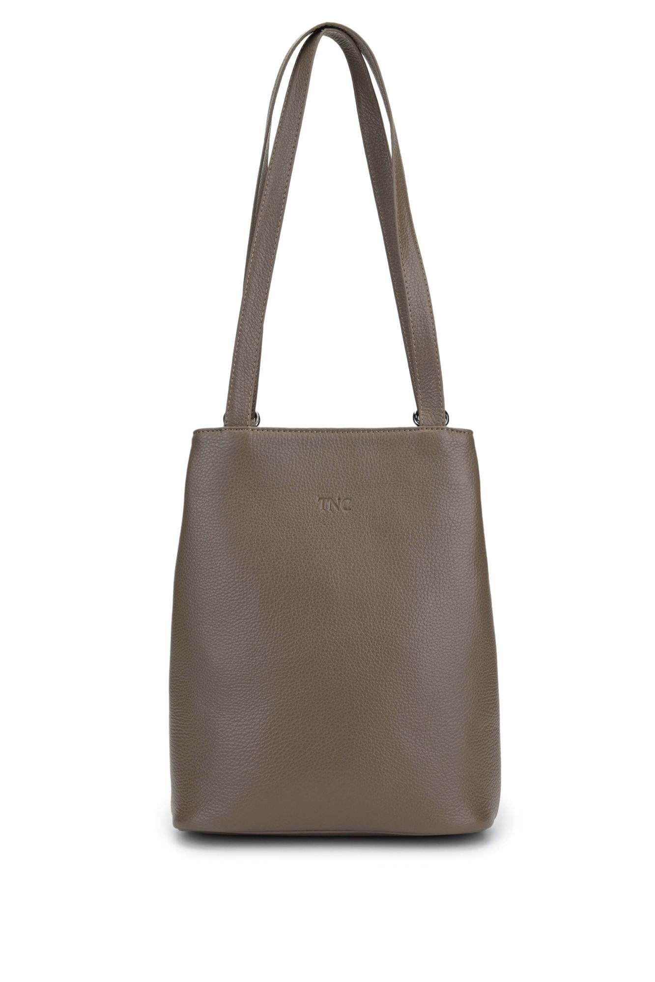 Tamer Tanca Kadın Hakiki Deri Bej Sırt & Omuz Çantası