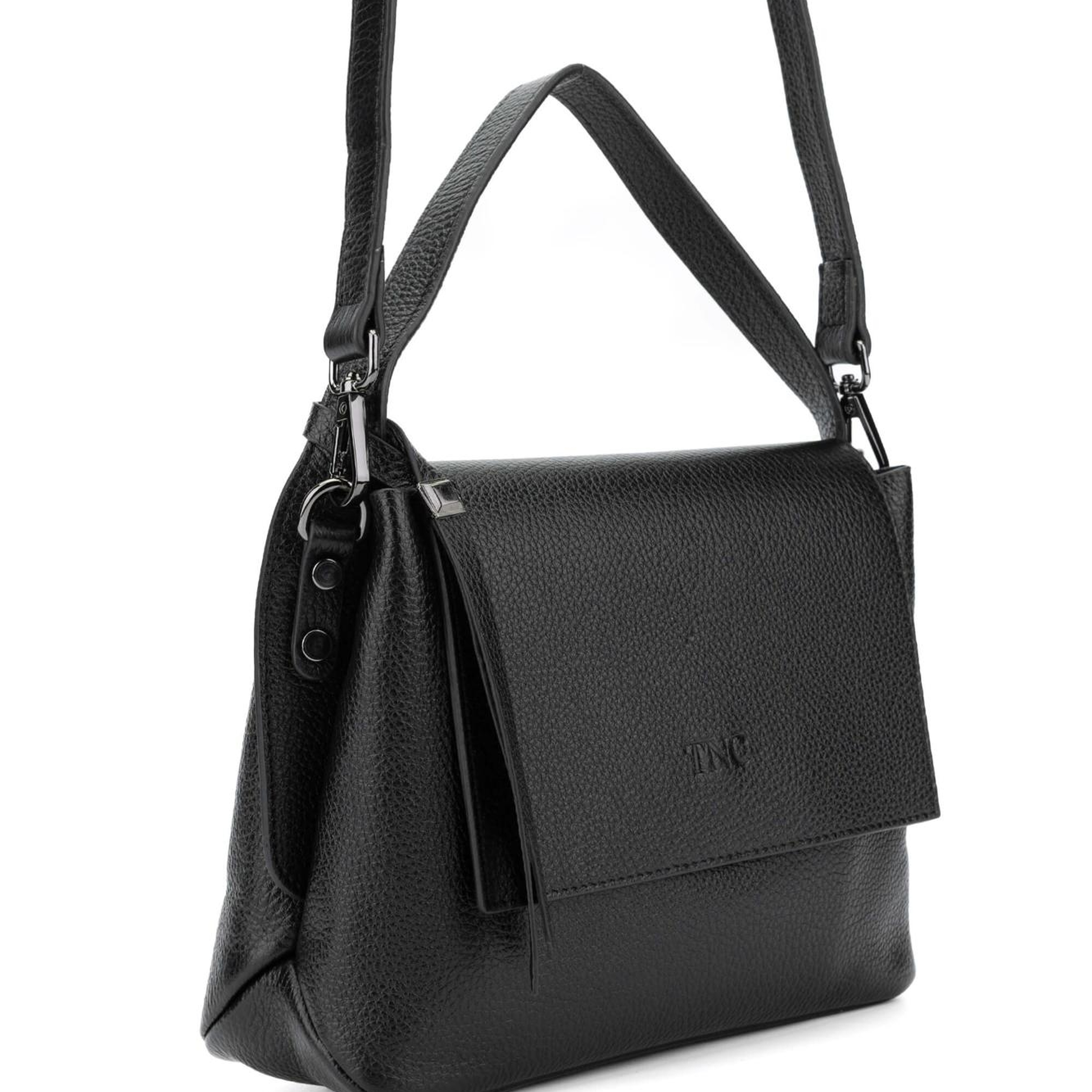 Tamer Tanca Kadın Hakiki Deri Siyah Postacı Çanta