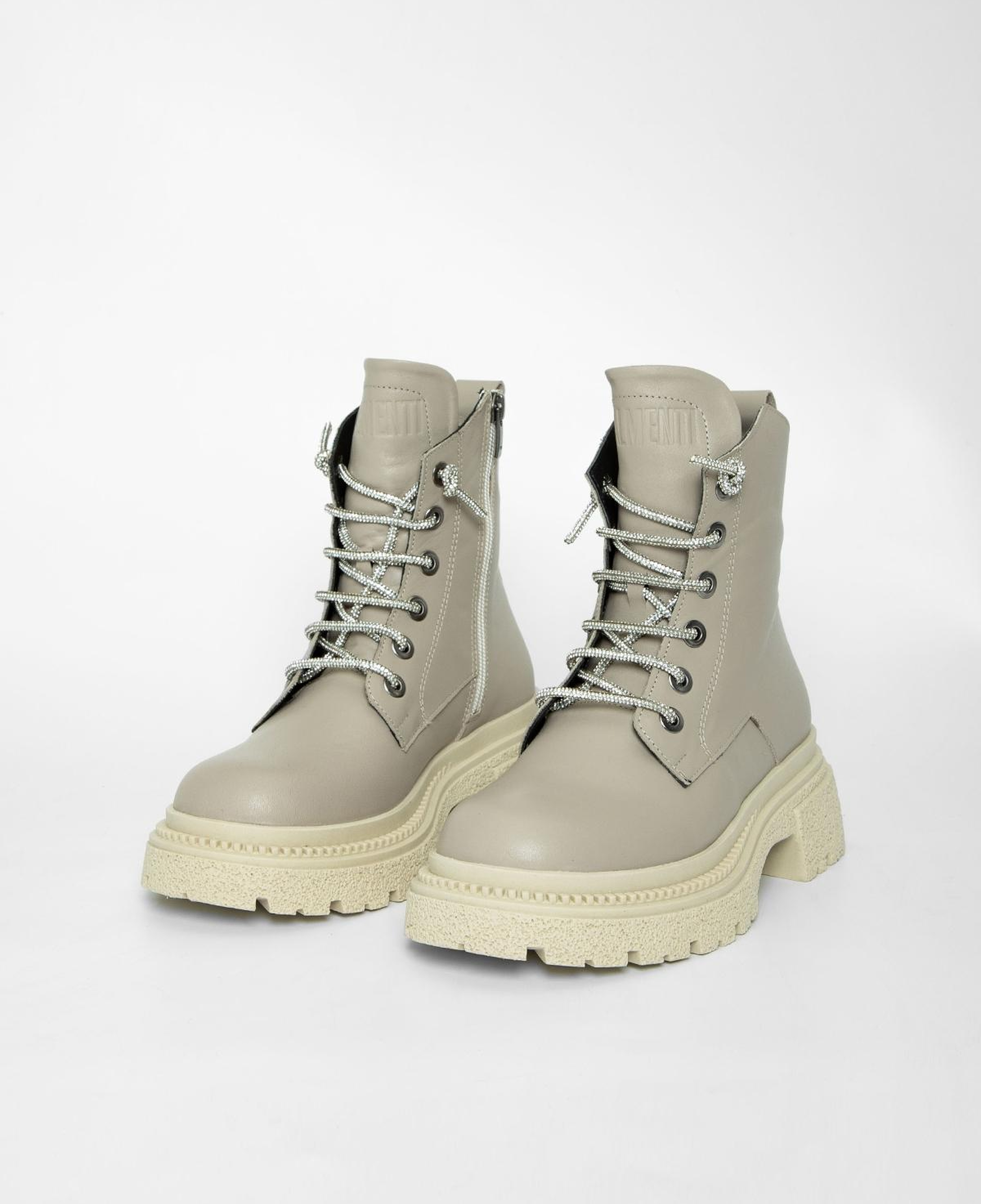 Valmenti Kadın Hakiki Deri Bej Düz Bot