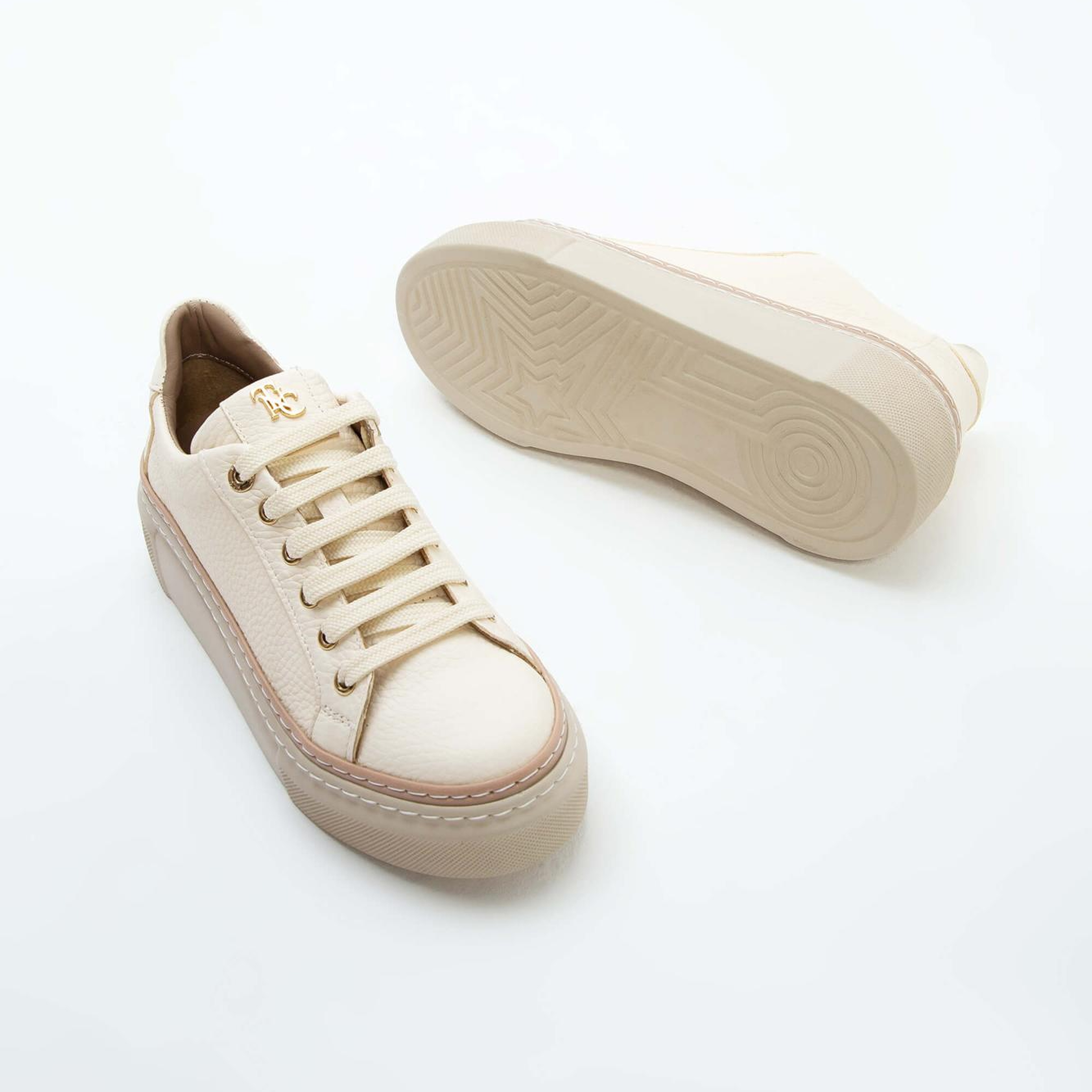 Tamer Tanca Kadın Hakiki Deri Bej Sneakers & Spor Ayakkabı