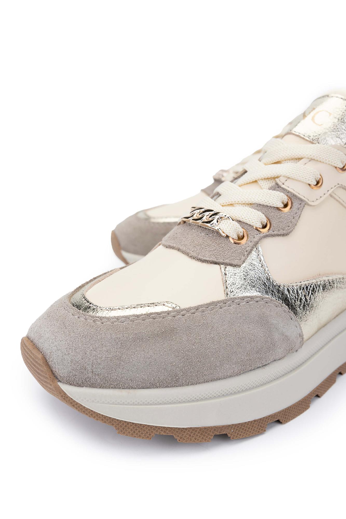 Tamer Tanca Kadın Hakiki Deri Bej Süet Sneakers & Spor Ayakkabı