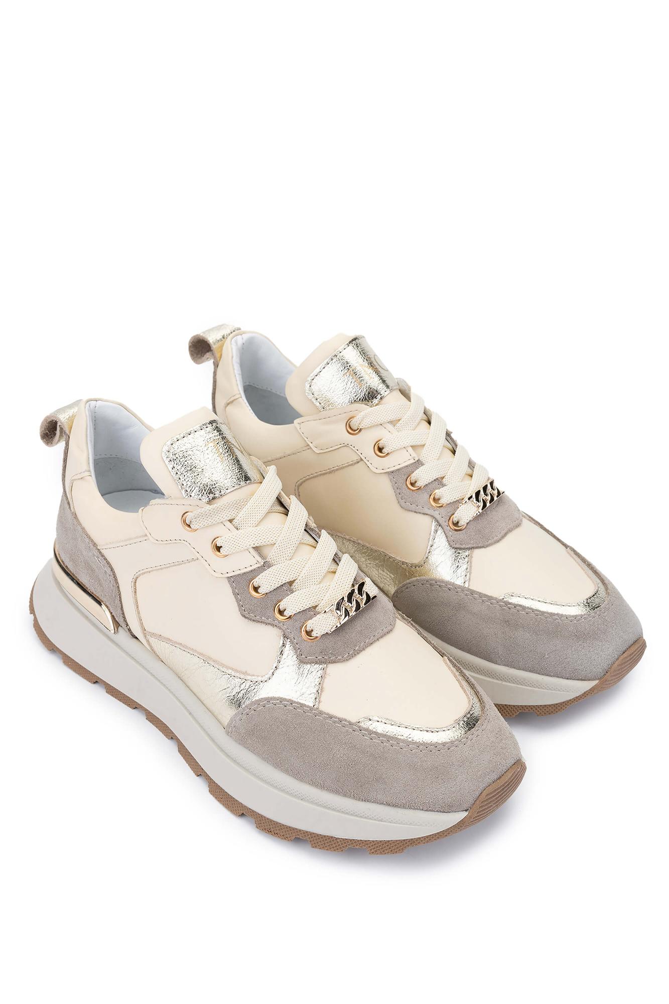 Tamer Tanca Kadın Hakiki Deri Bej Süet Sneakers & Spor Ayakkabı