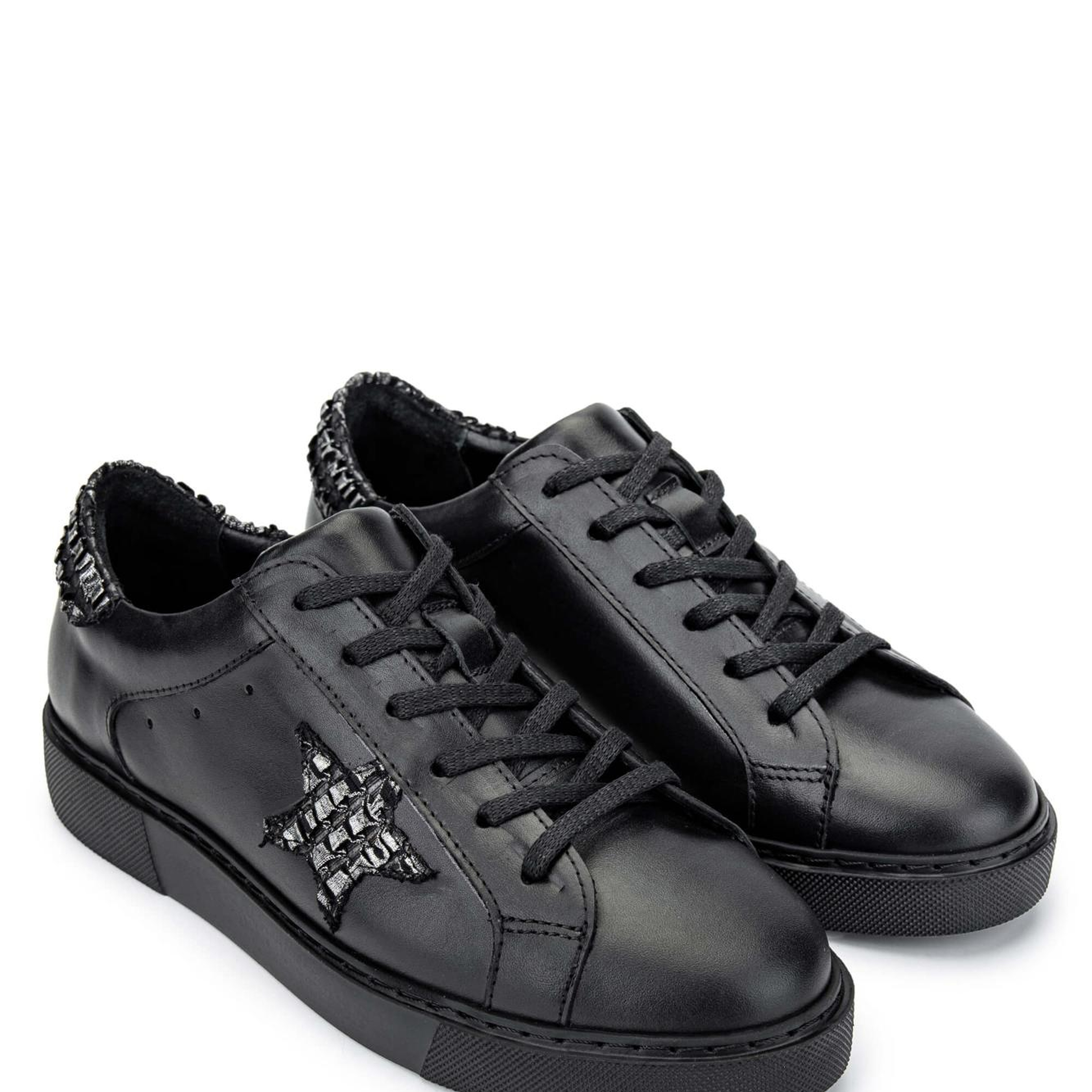 Tamer Tanca Kadın Hakiki Deri Siyah Deri Sneakers & Spor Ayakkabı