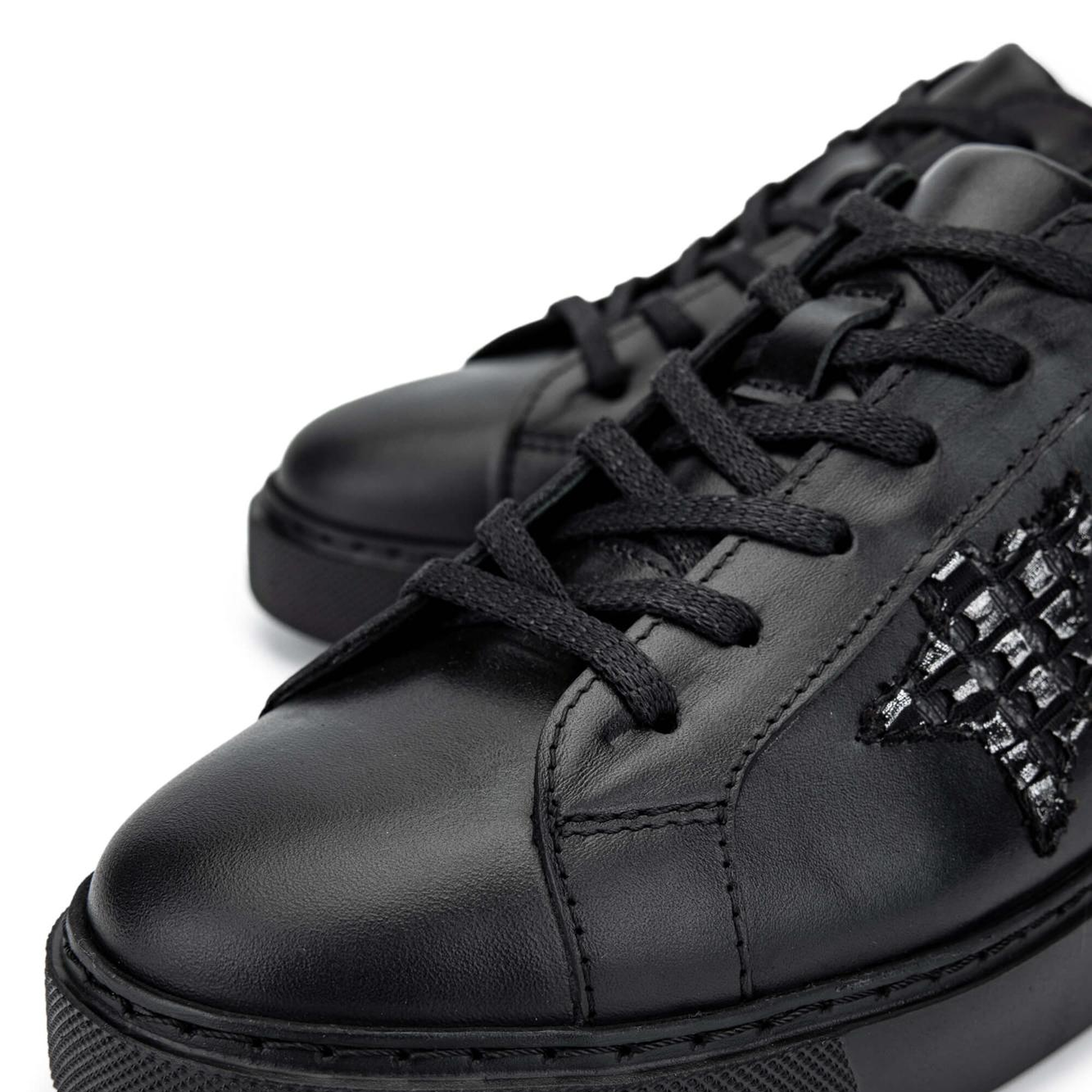 Tamer Tanca Kadın Hakiki Deri Siyah Deri Sneakers & Spor Ayakkabı