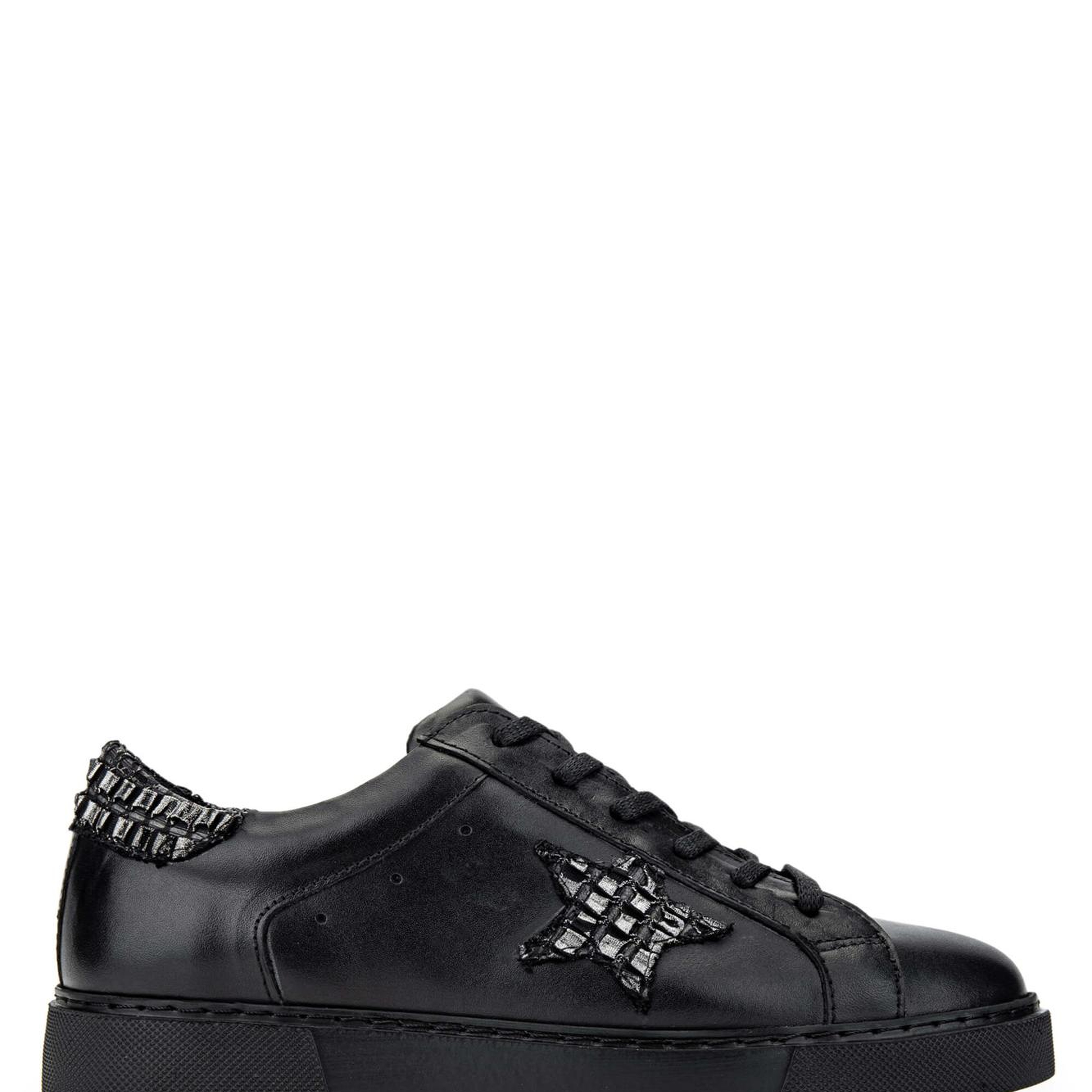 Tamer Tanca Kadın Hakiki Deri Siyah Deri Sneakers & Spor Ayakkabı