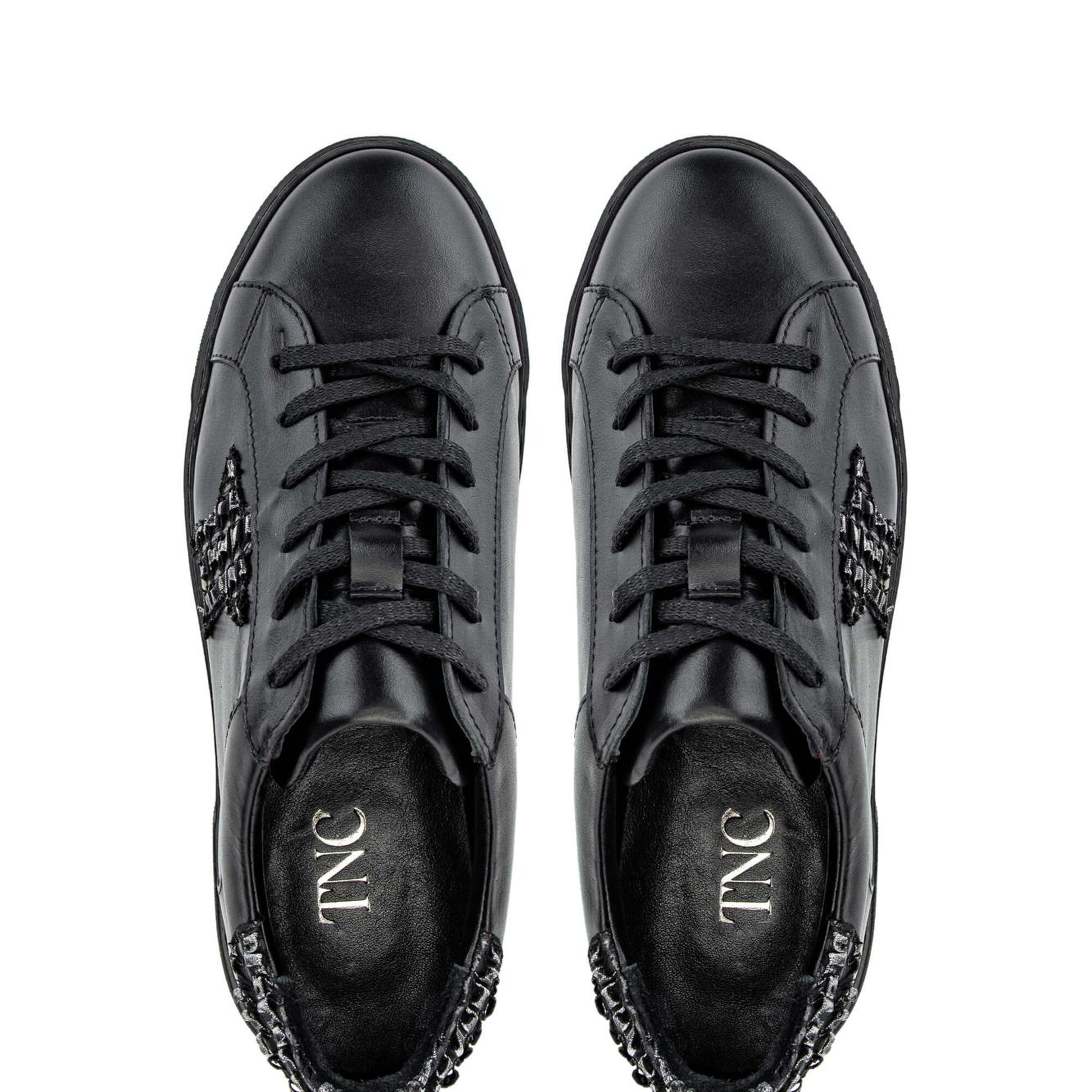 Tamer Tanca Kadın Hakiki Deri Siyah Deri Sneakers & Spor Ayakkabı