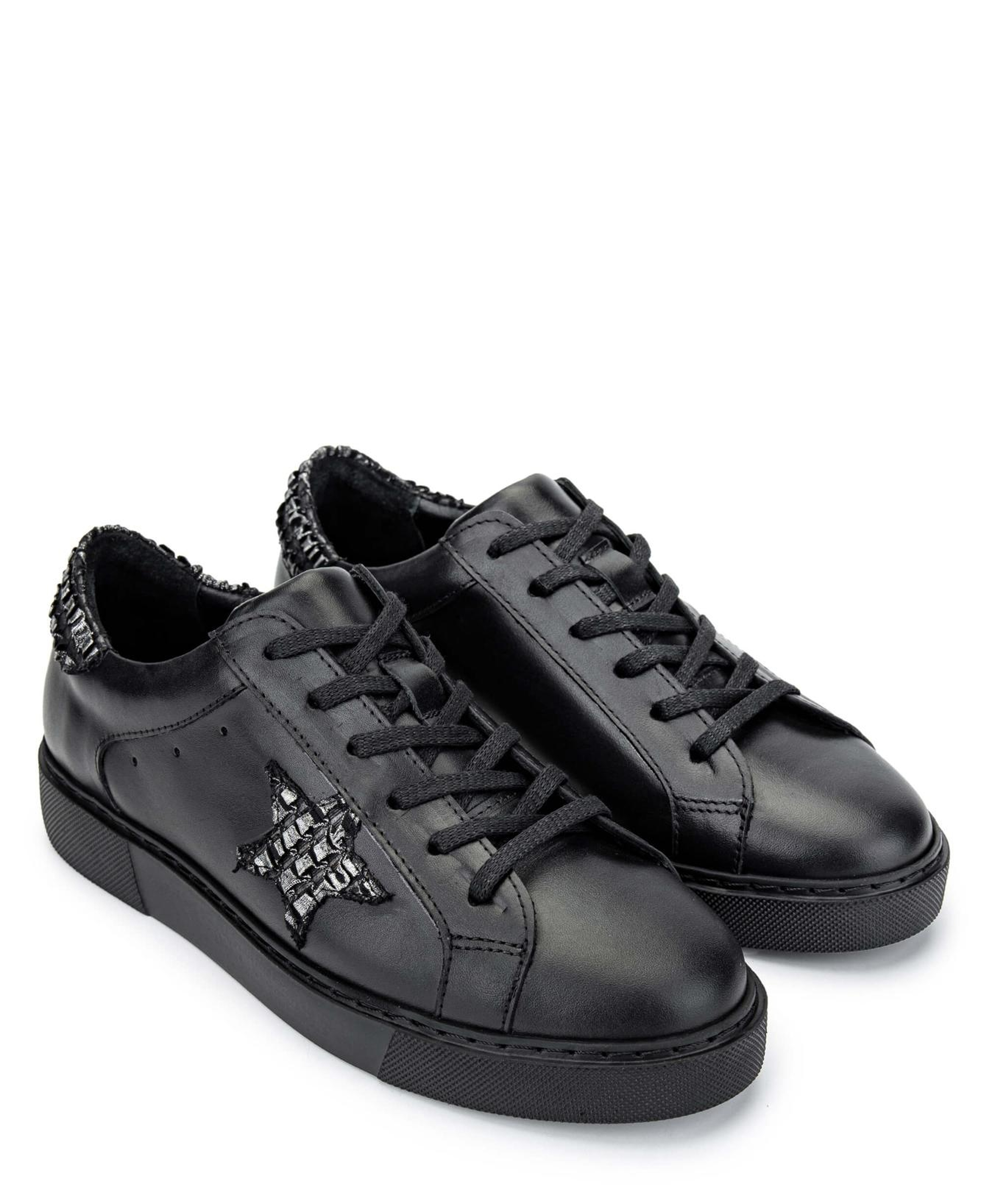 Tamer Tanca Kadın Hakiki Deri Siyah Deri Sneakers & Spor Ayakkabı