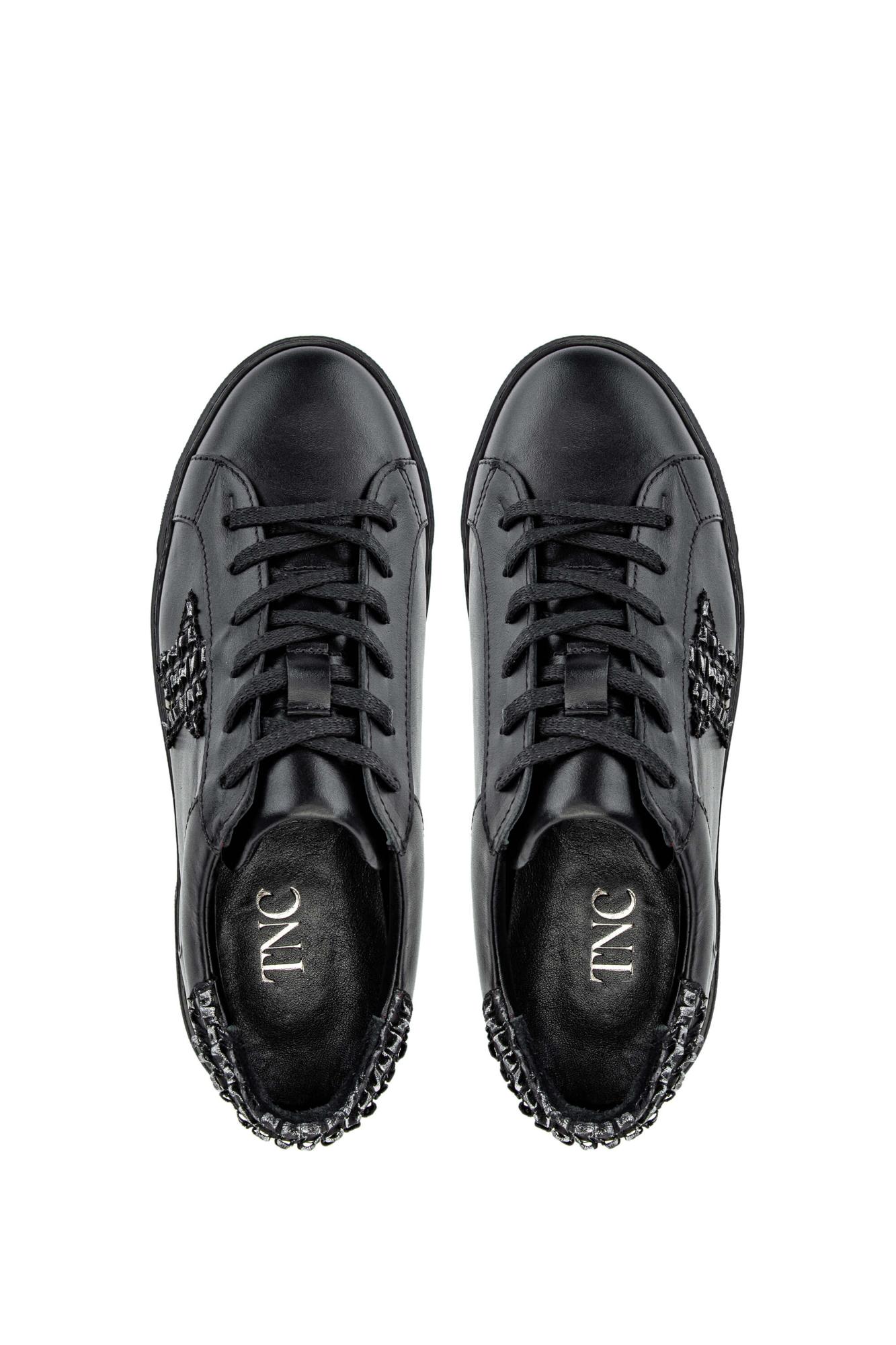 Tamer Tanca Kadın Hakiki Deri Siyah Deri Sneakers & Spor Ayakkabı