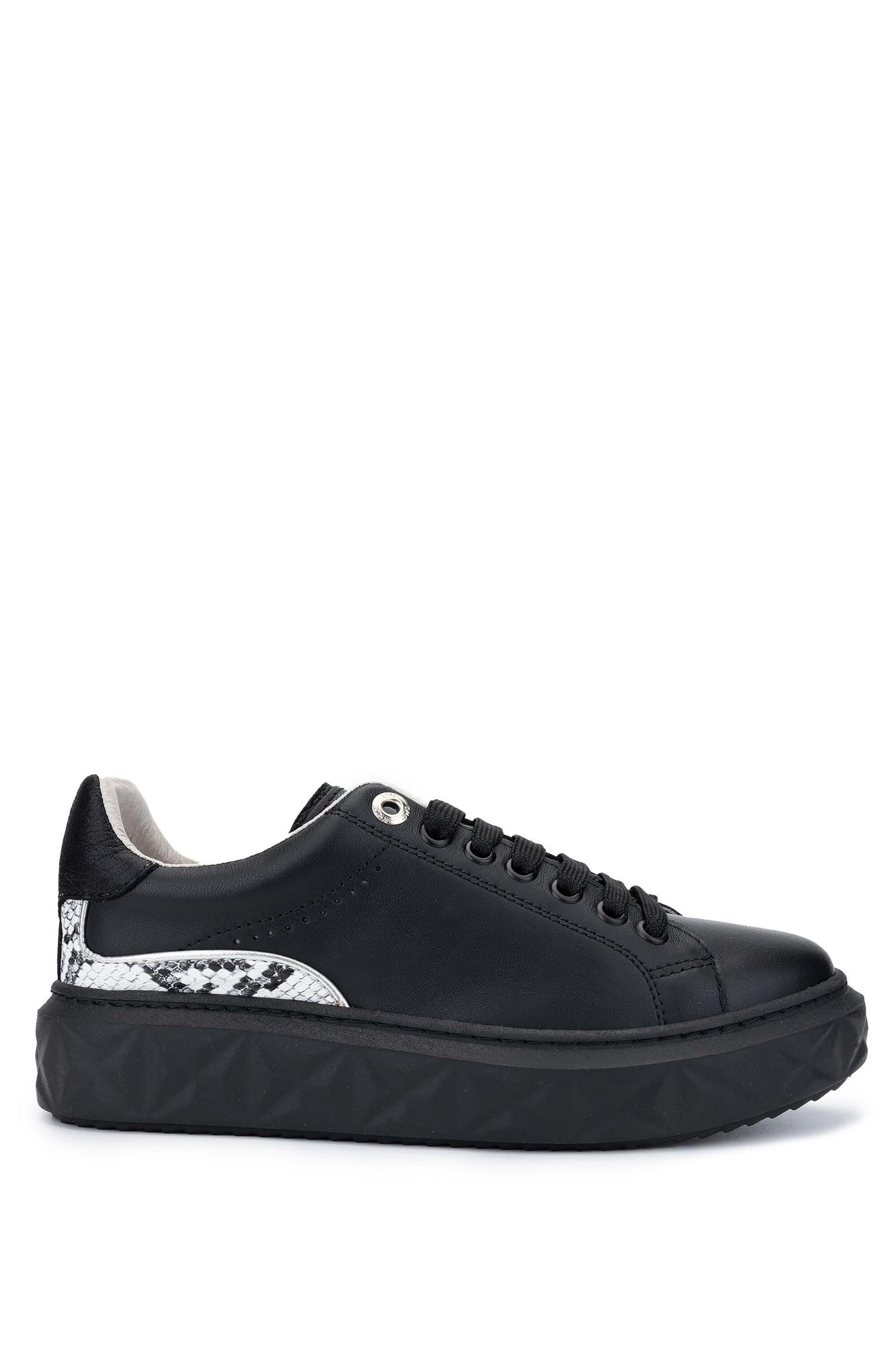 Tamer Tanca Kadın Hakiki Deri Siyah Sneakers & Spor Ayakkabı