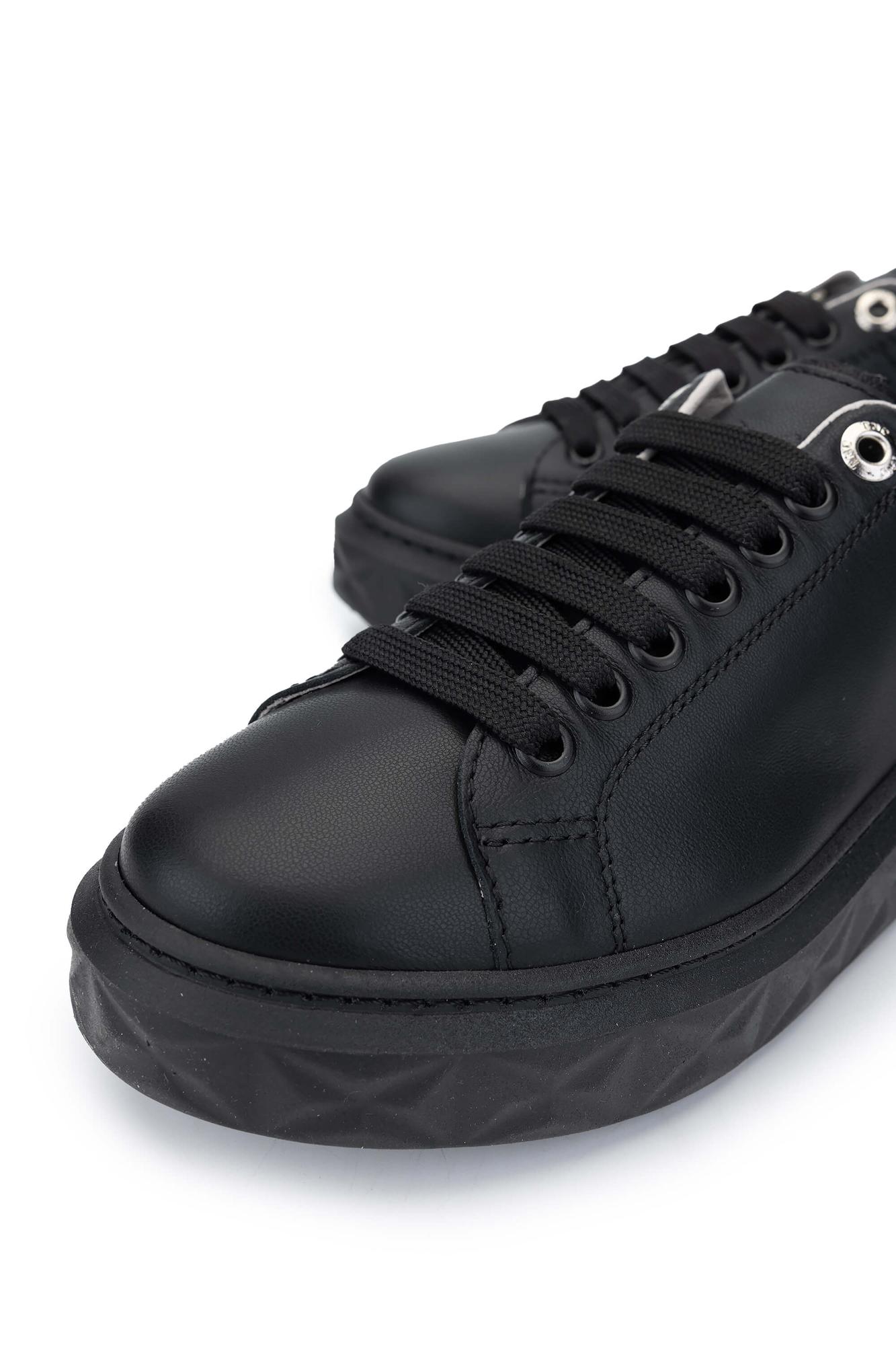 Tamer Tanca Kadın Hakiki Deri Siyah Sneakers & Spor Ayakkabı