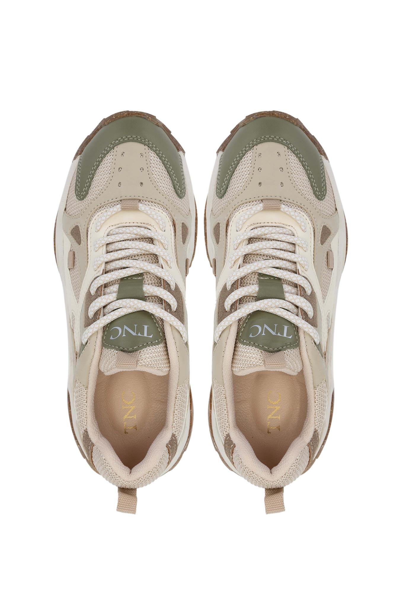 Tamer Tanca Kadın Vegan Beyaz/Haki Sneakers & Spor Ayakkabı