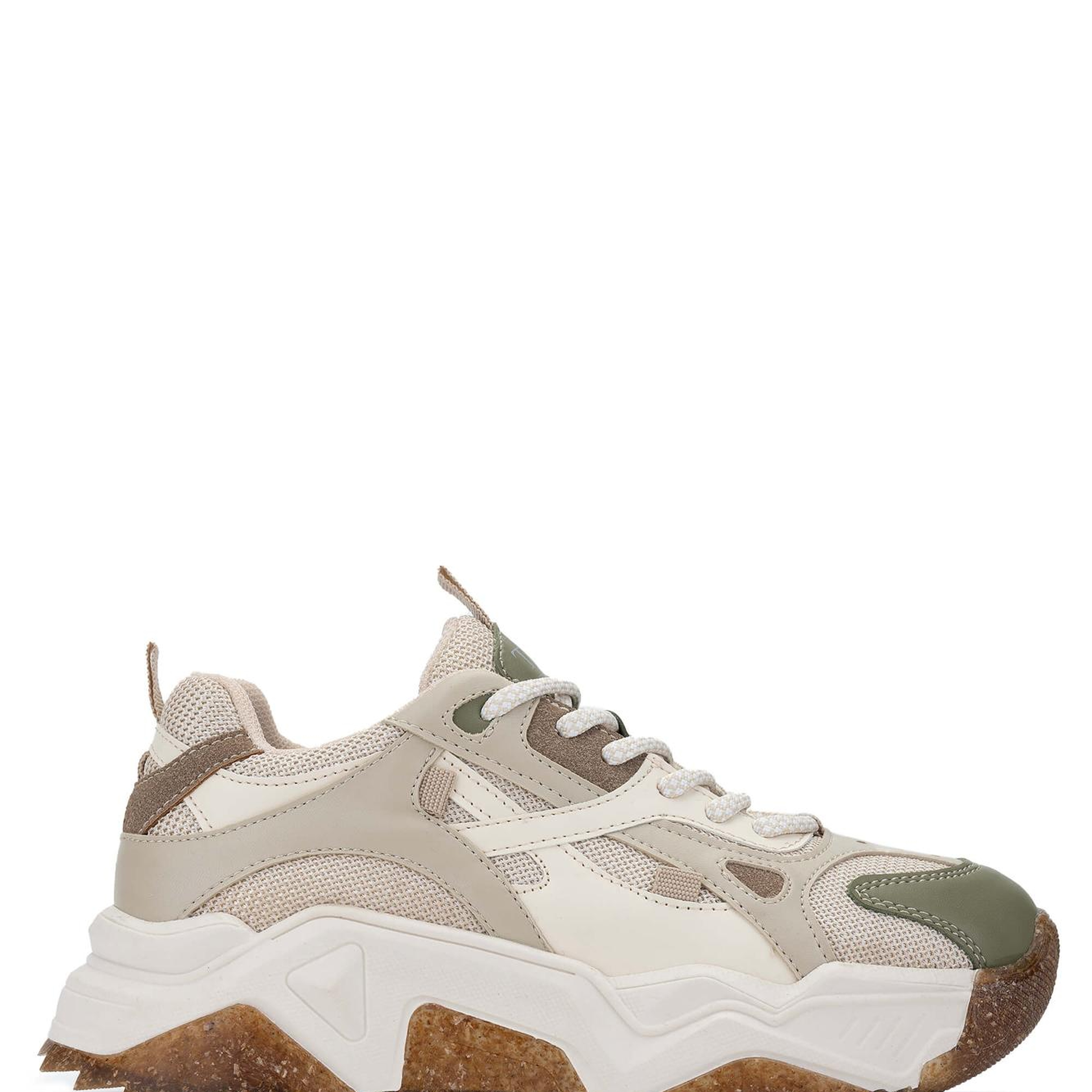 Tamer Tanca Kadın Vegan Beyaz/Haki Sneakers & Spor Ayakkabı