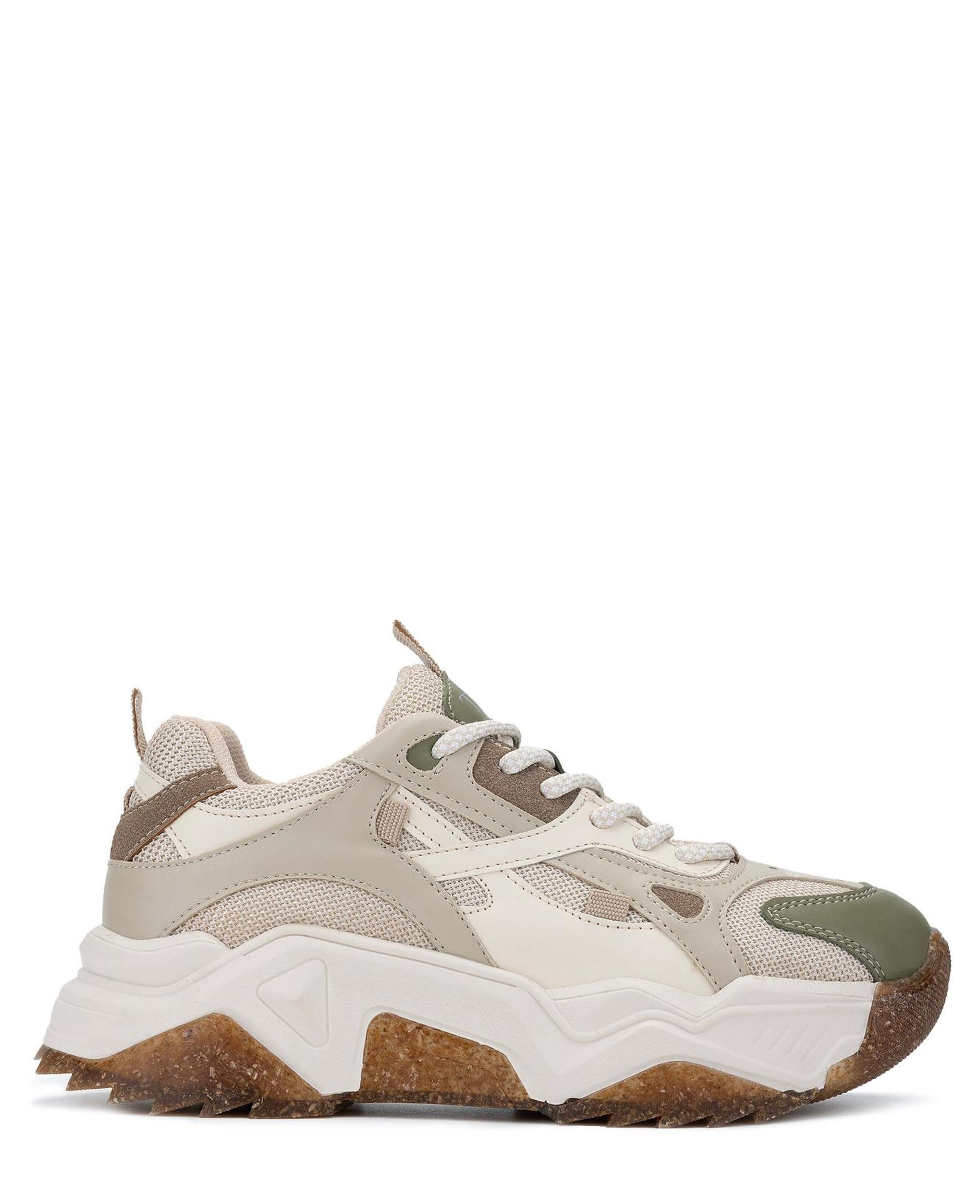 Tamer Tanca Kadın Vegan Beyaz/Haki Sneakers & Spor Ayakkabı