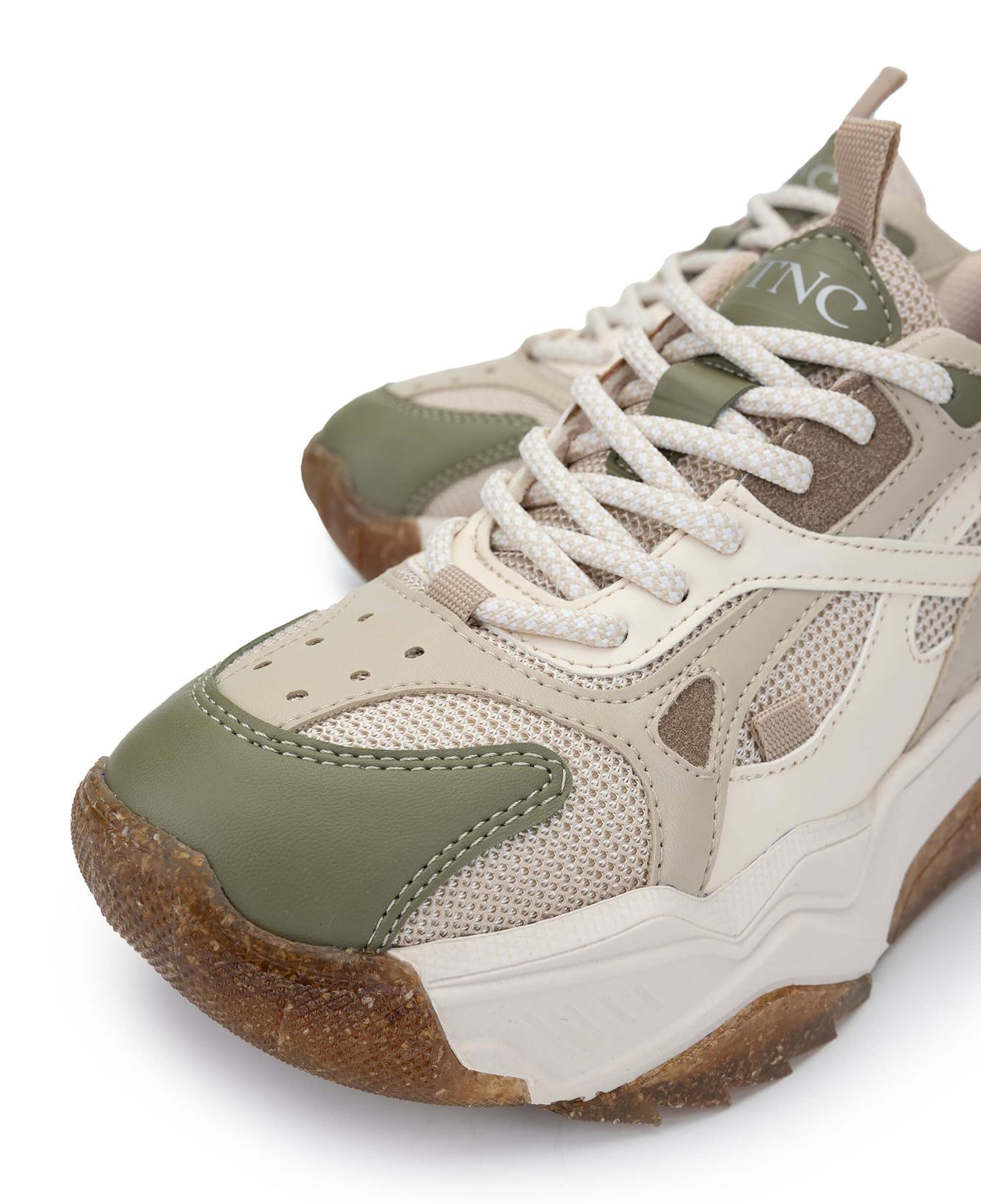 Tamer Tanca Kadın Vegan Beyaz/Haki Sneakers & Spor Ayakkabı