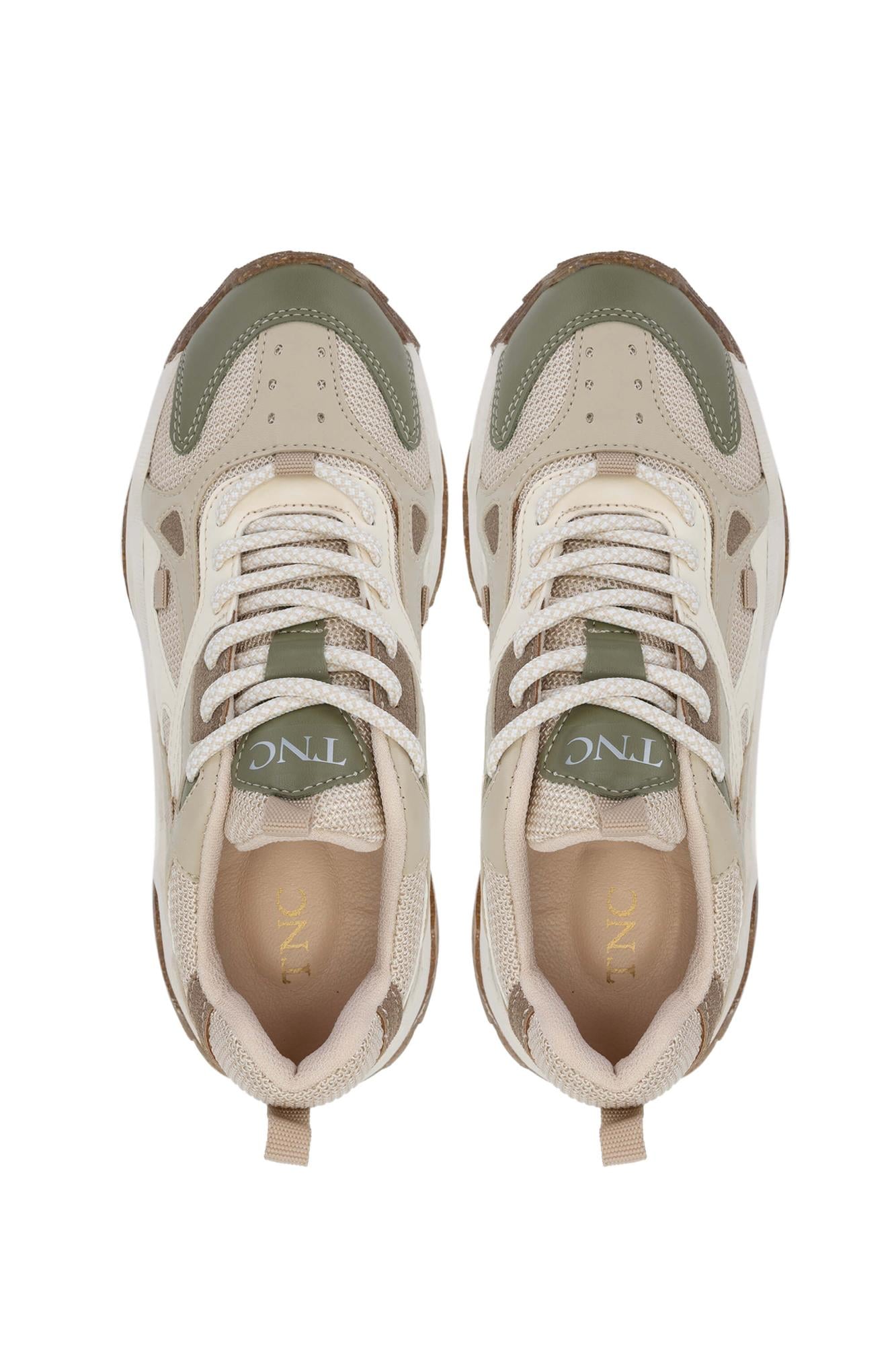 Tamer Tanca Kadın Vegan Beyaz/Haki Sneakers & Spor Ayakkabı