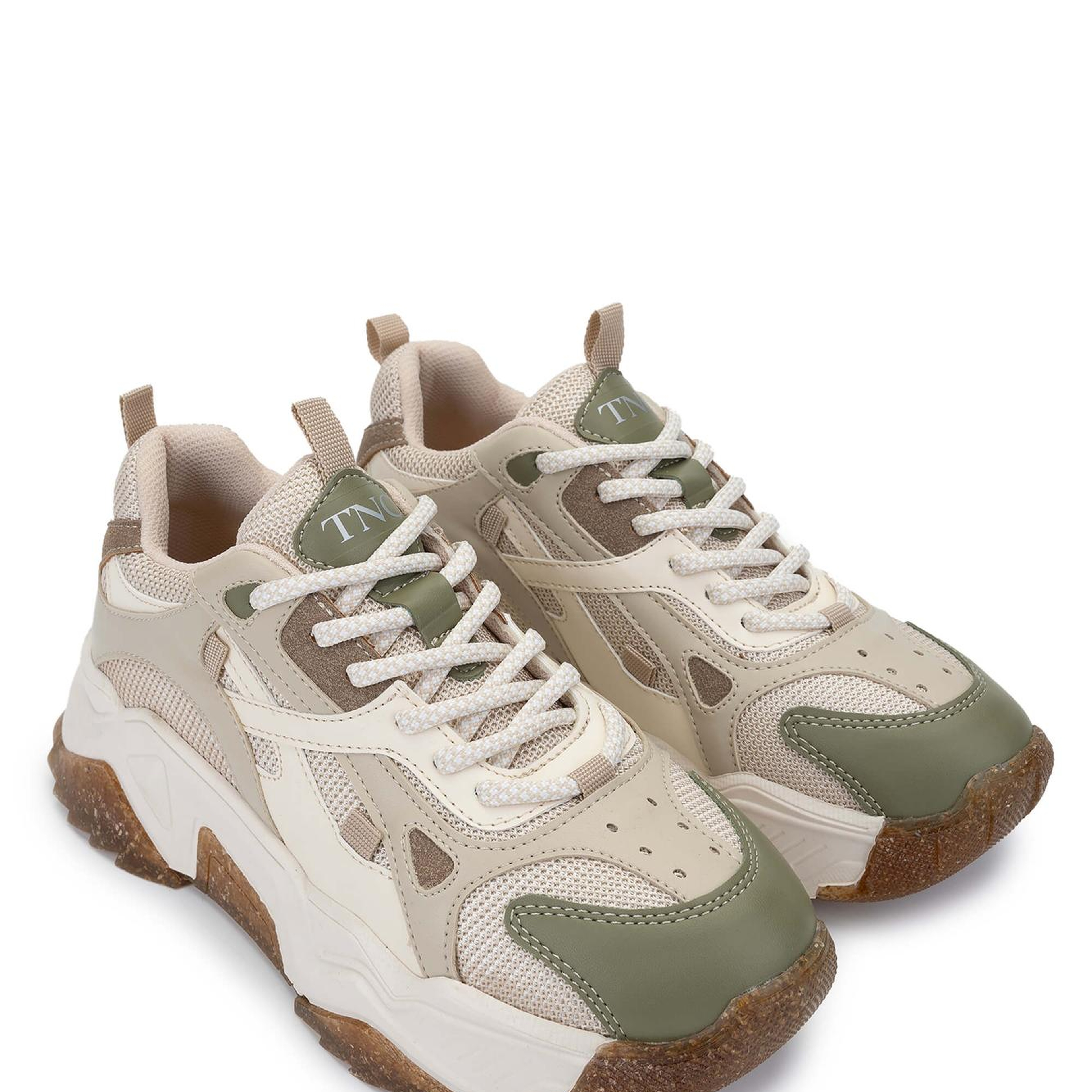 Tamer Tanca Kadın Vegan Beyaz/Haki Sneakers & Spor Ayakkabı