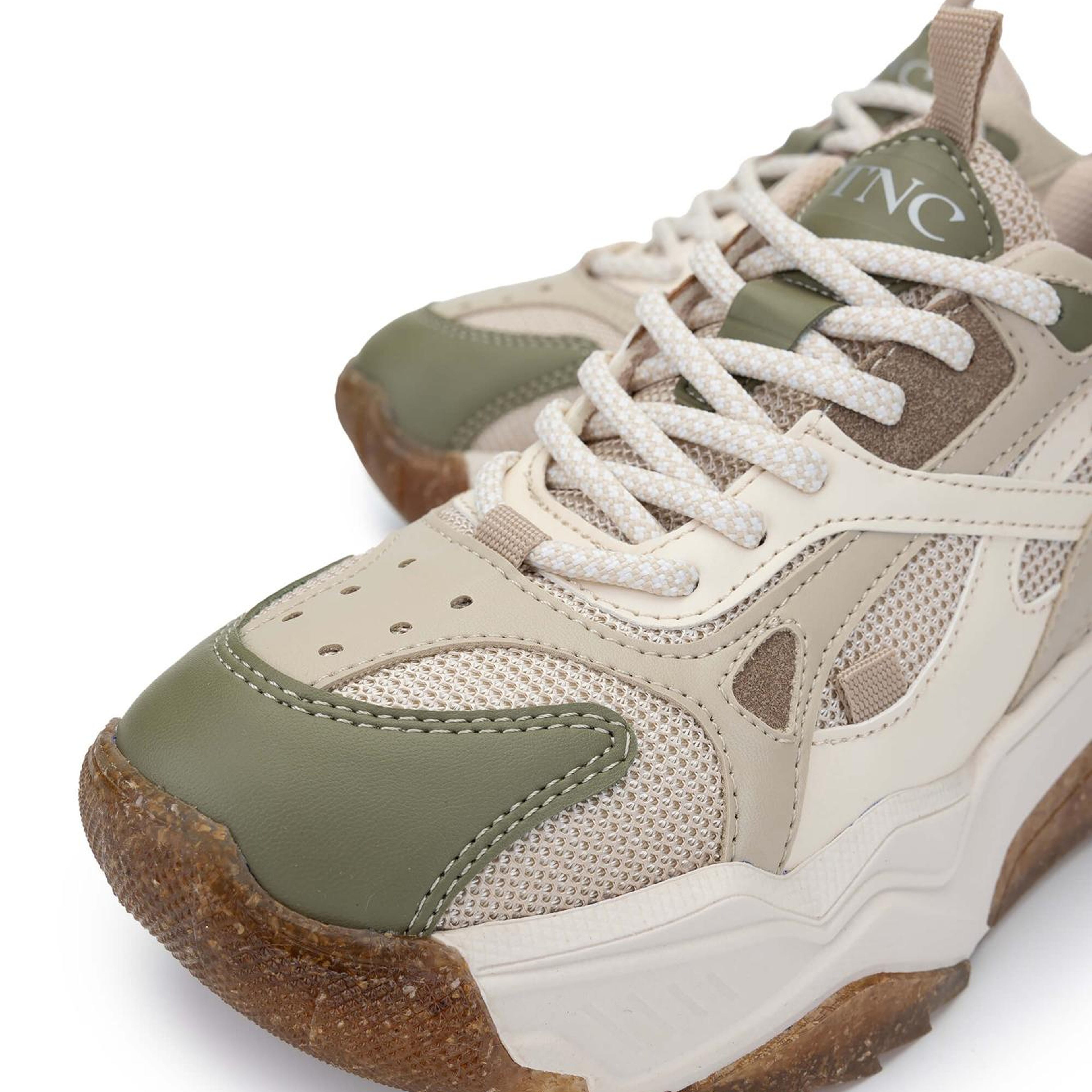 Tamer Tanca Kadın Vegan Beyaz/Haki Sneakers & Spor Ayakkabı