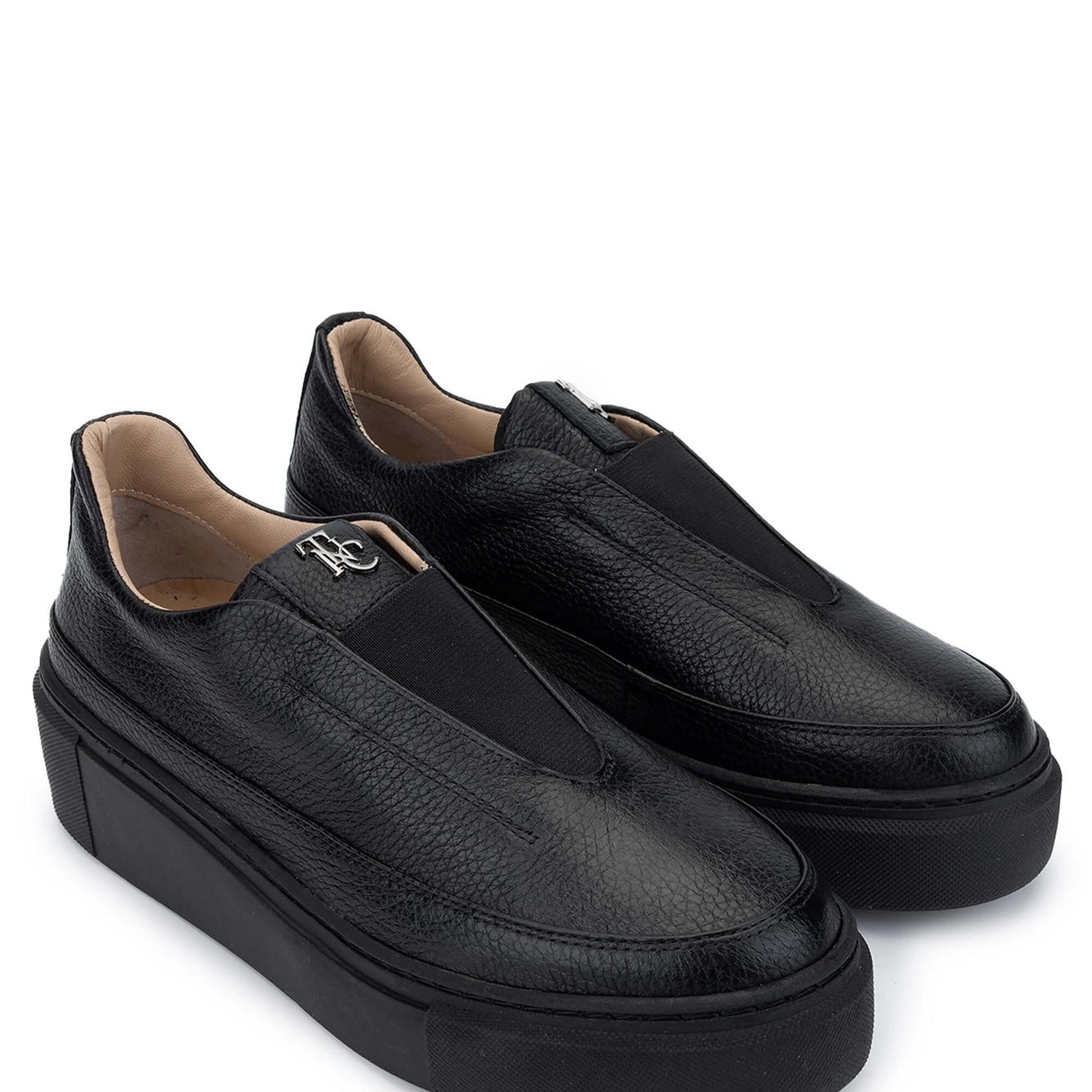 Tamer Tanca Kadın Hakiki Deri Siyah Floter Sneakers & Spor Ayakkabı