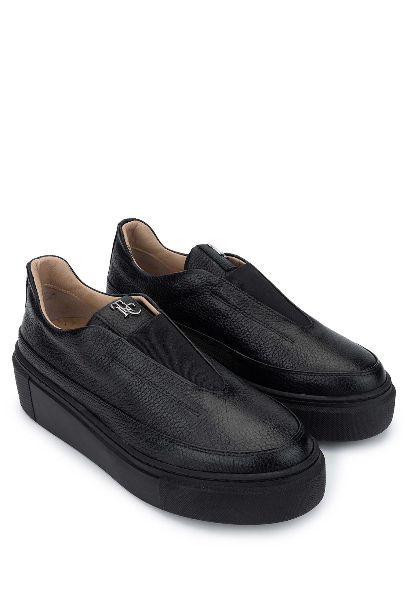 Tamer Tanca Kadın Hakiki Deri Siyah Floter Sneakers & Spor Ayakkabı