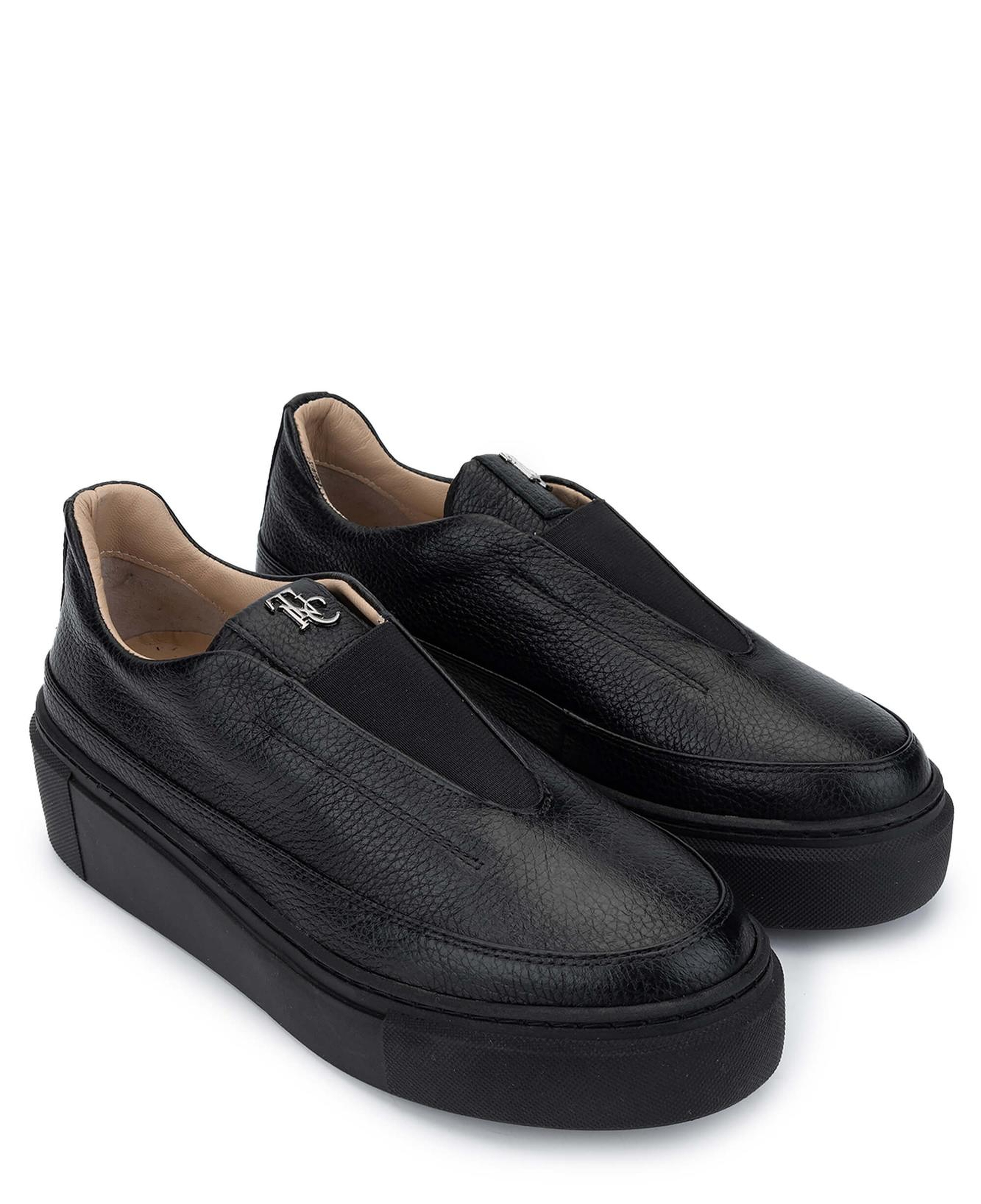 Tamer Tanca Kadın Hakiki Deri Siyah Floter Sneakers & Spor Ayakkabı