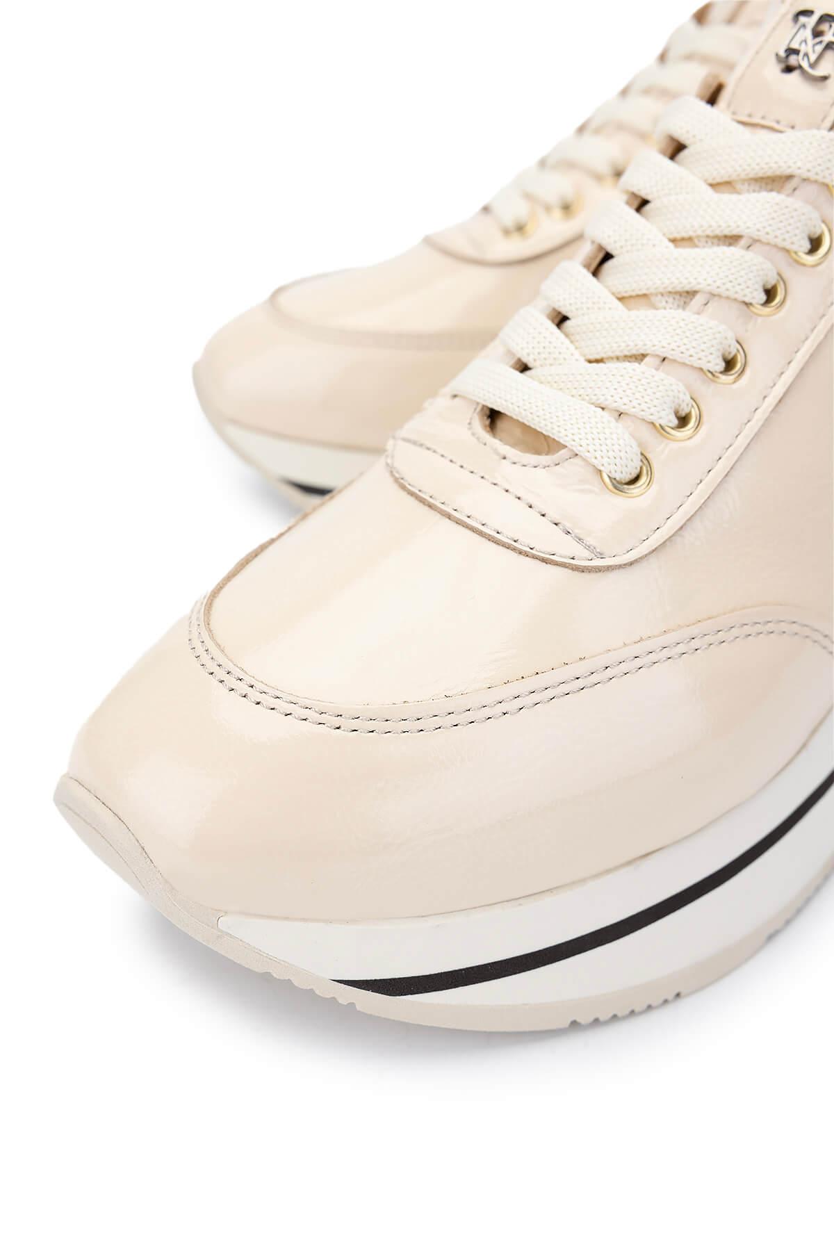 Tamer Tanca Kadın Hakiki Deri Bej Rugan Sneakers & Spor Ayakkabı