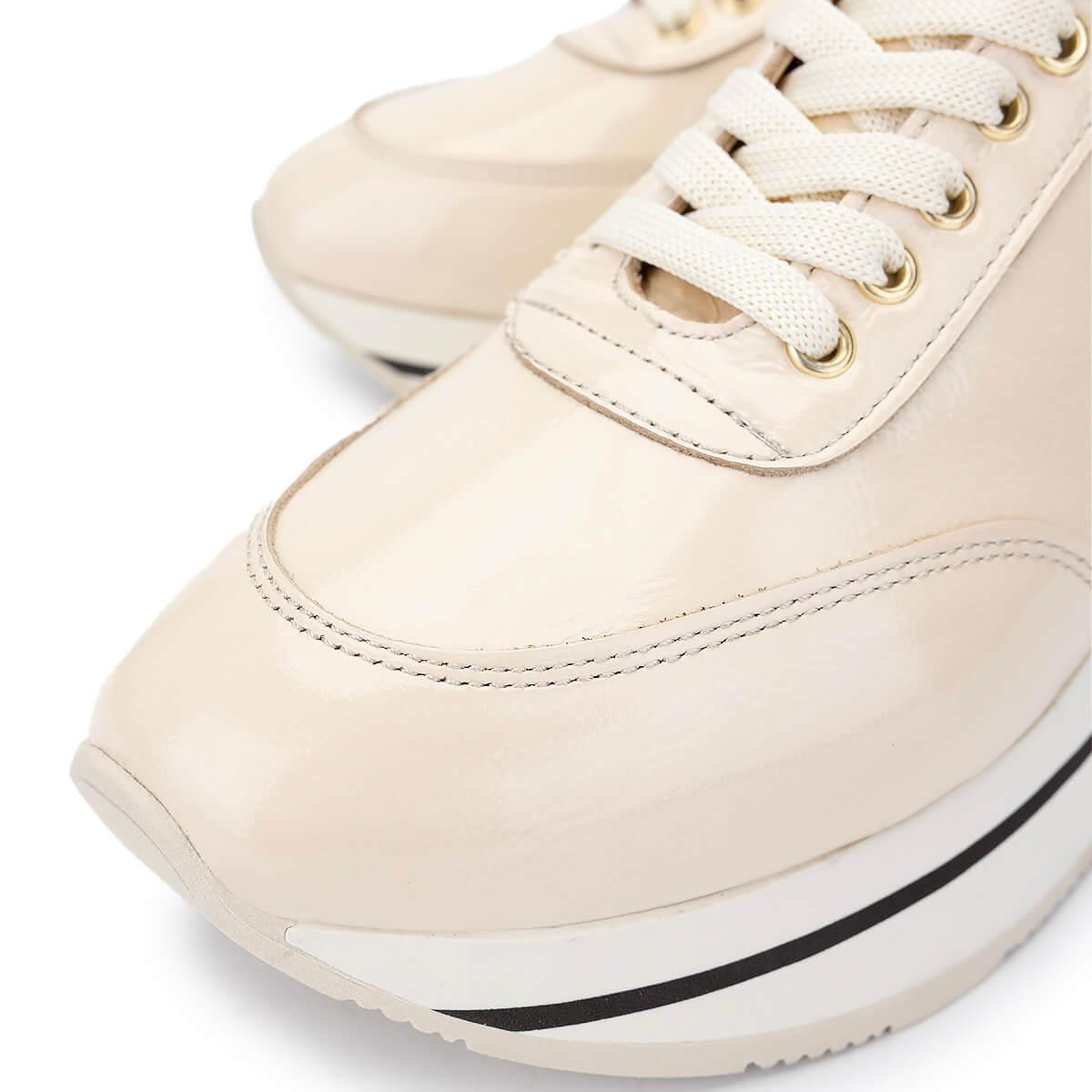 Tamer Tanca Kadın Hakiki Deri Bej Rugan Sneakers & Spor Ayakkabı