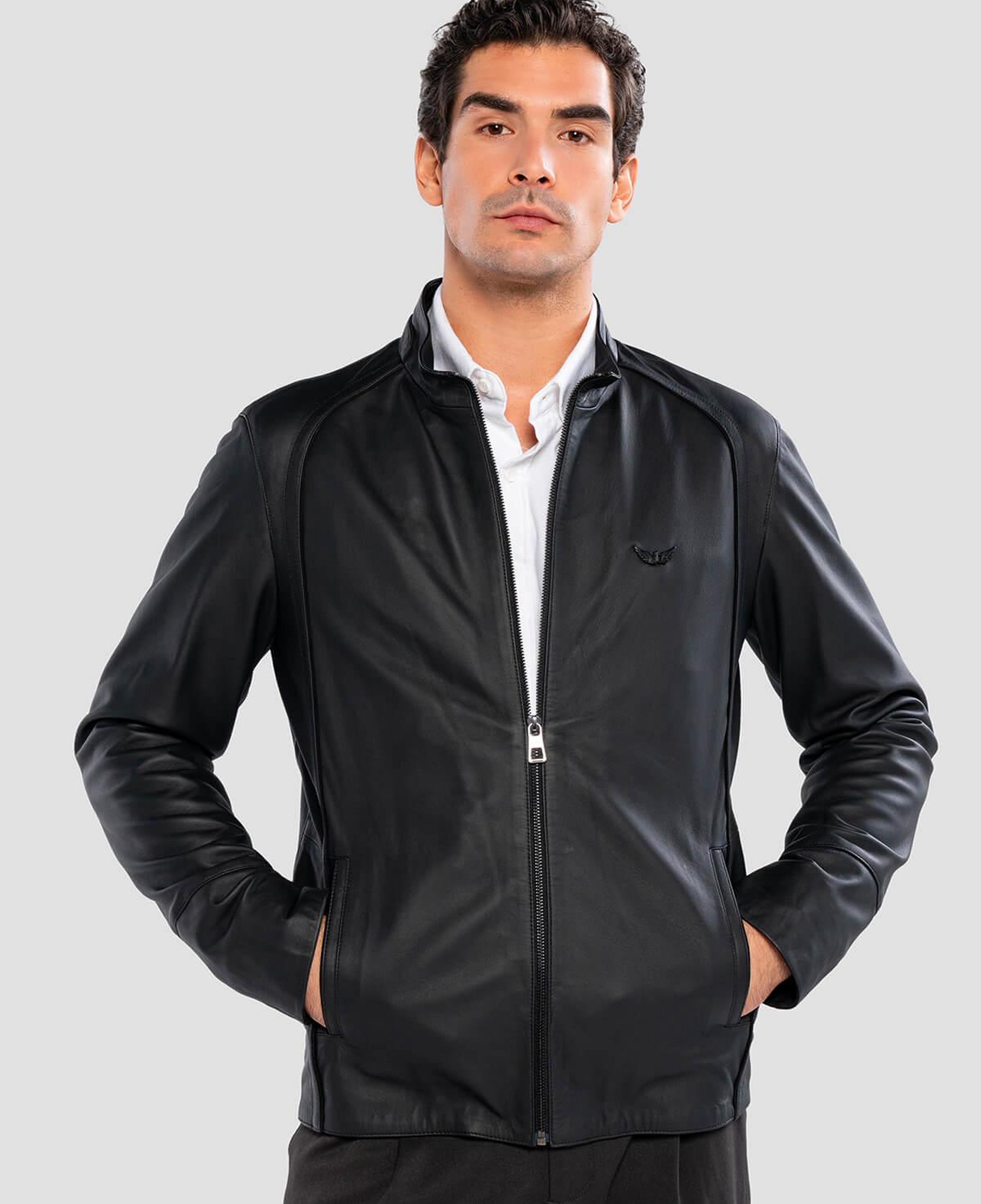 Tamer Tanca Erkek Hakiki Deri Siyah Deri Mont