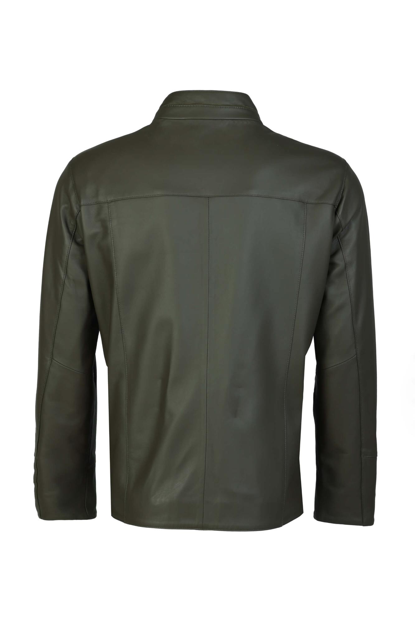 Tamer Tanca Erkek Hakiki Deri Yeşil Deri Mont