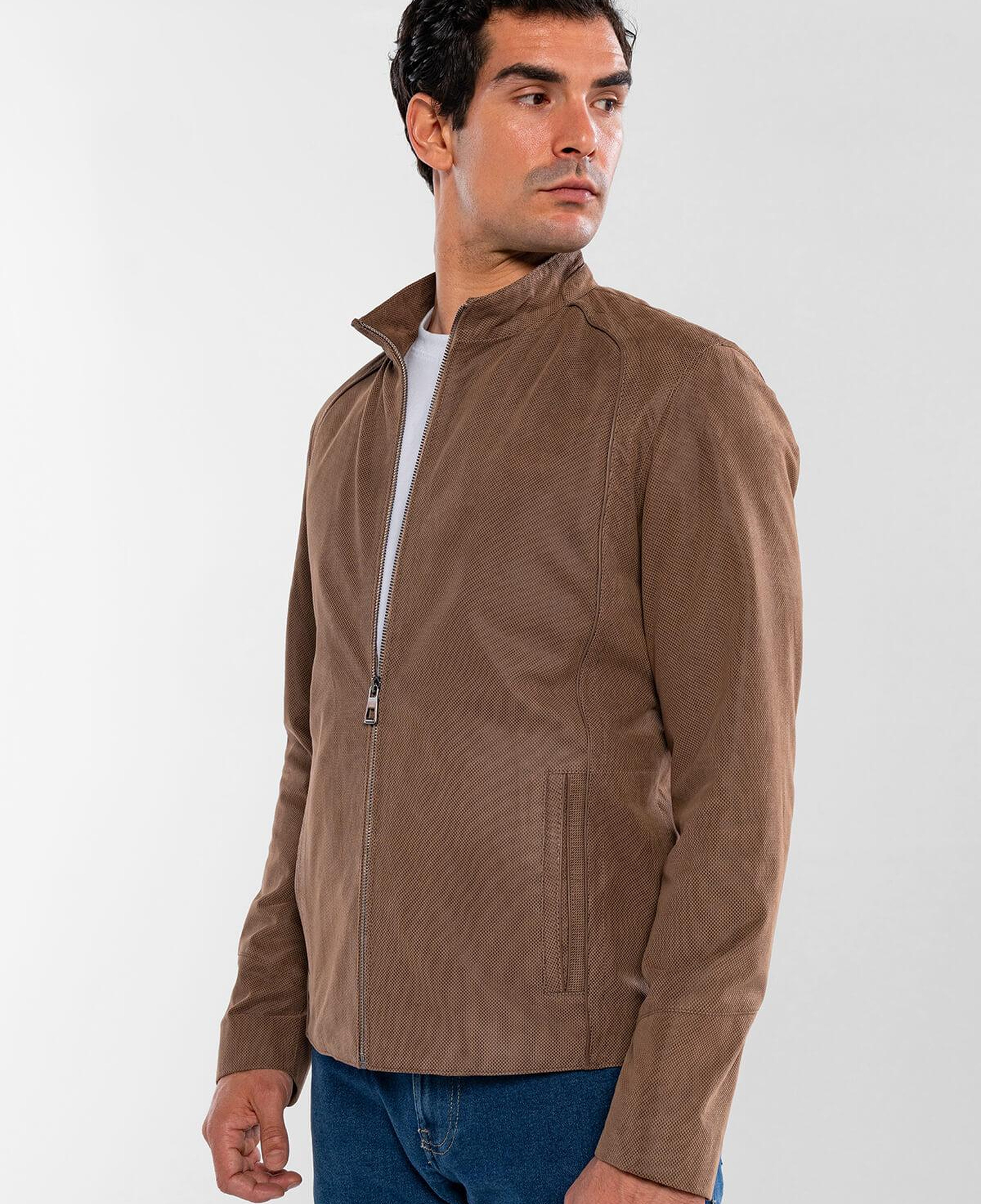 Tamer Tanca Erkek Hakiki Deri Vizon Baskı Deri Mont