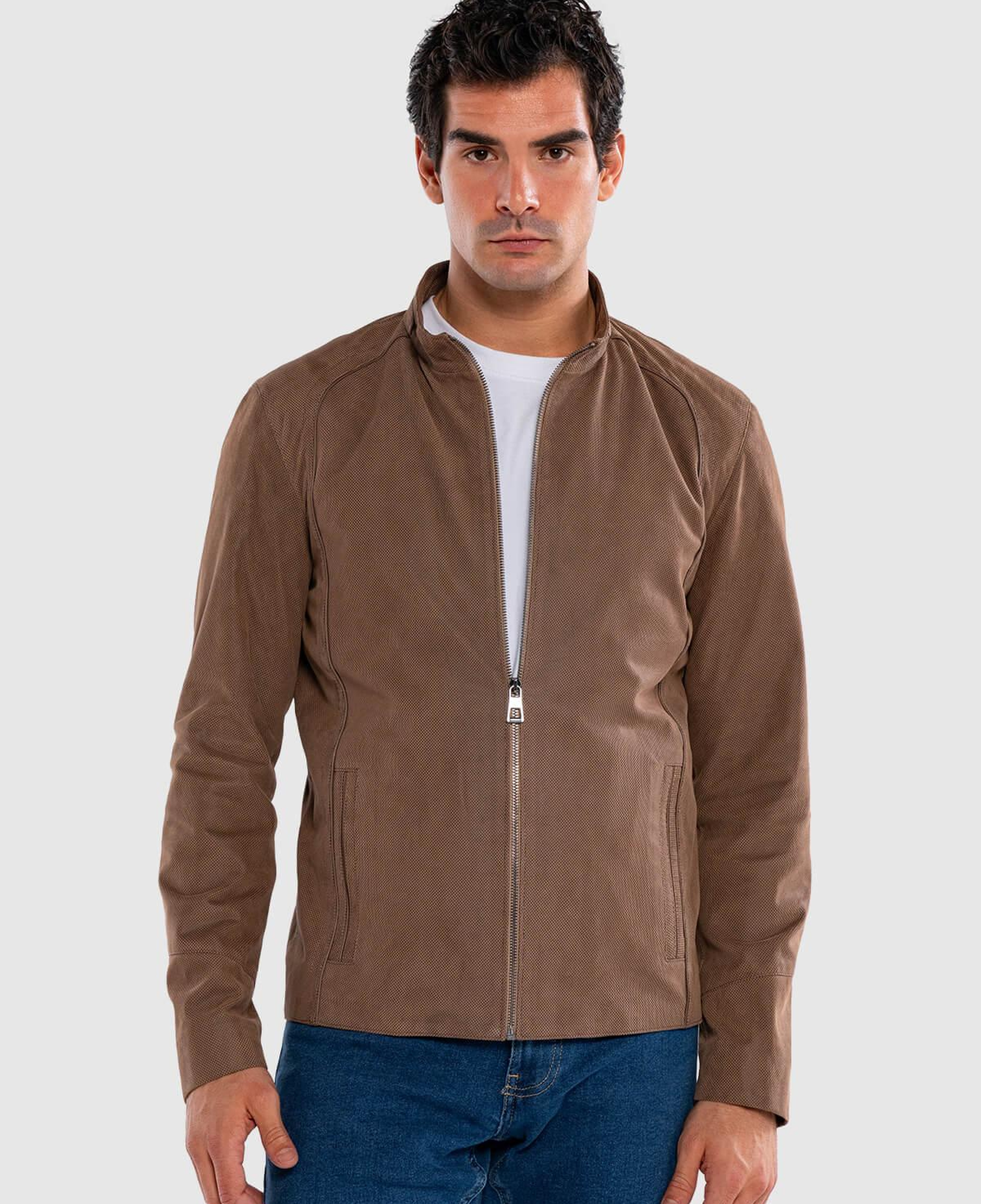 Tamer Tanca Erkek Hakiki Deri Vizon Baskı Deri Mont