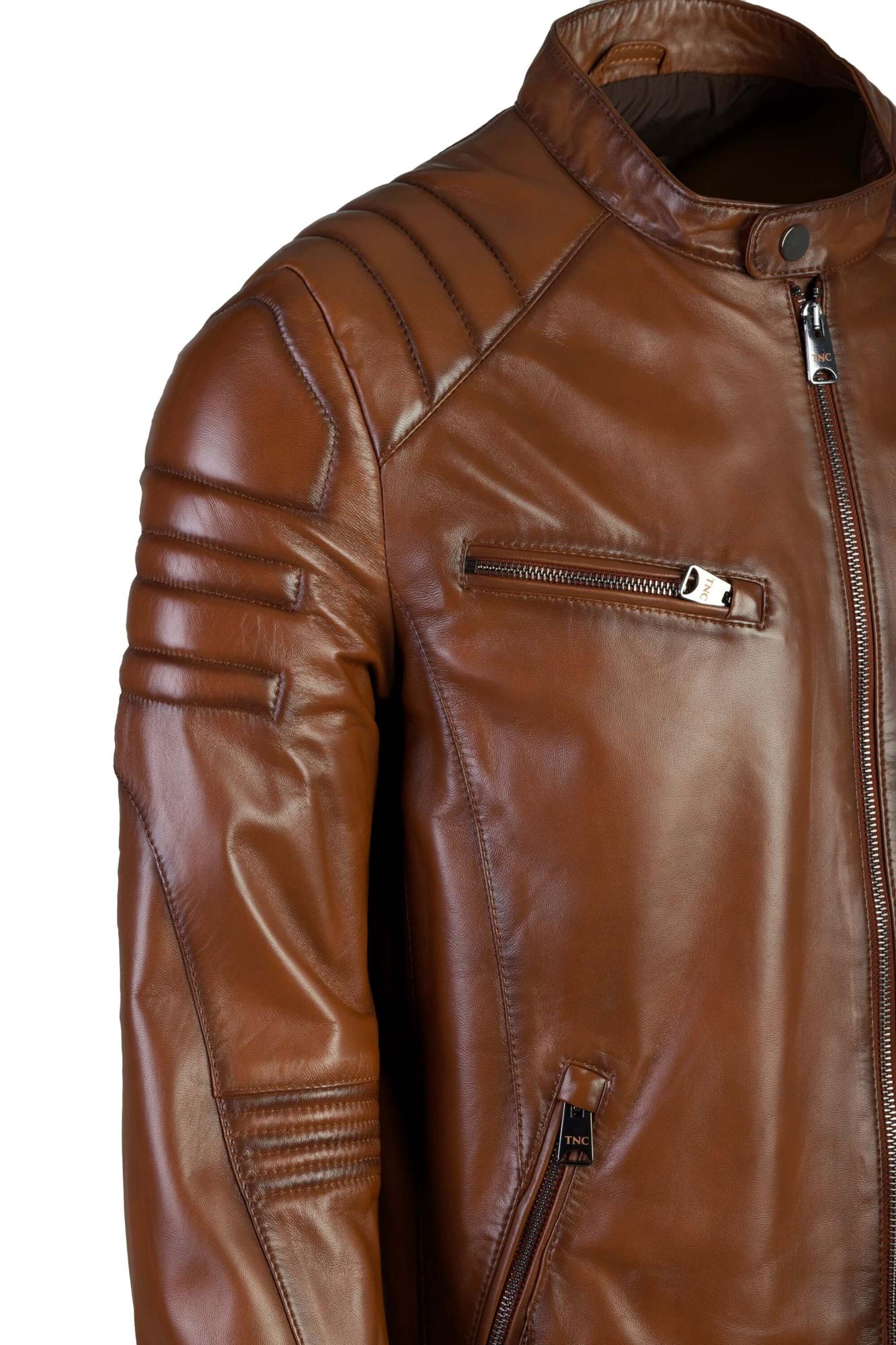 Tamer Tanca Erkek Hakiki Deri Kahverengi Deri Mont