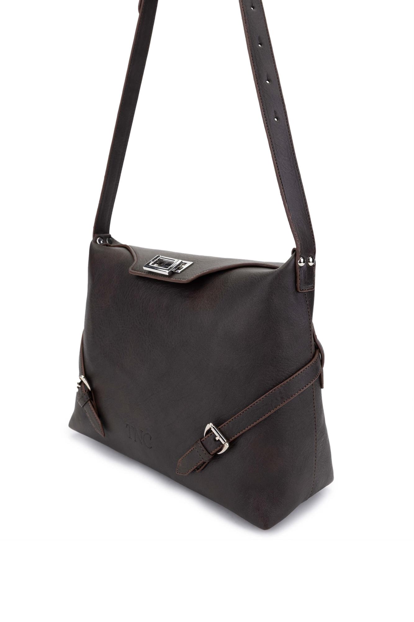 Tamer Tanca Kadın Vegan Kahverengi Omuz Çanta