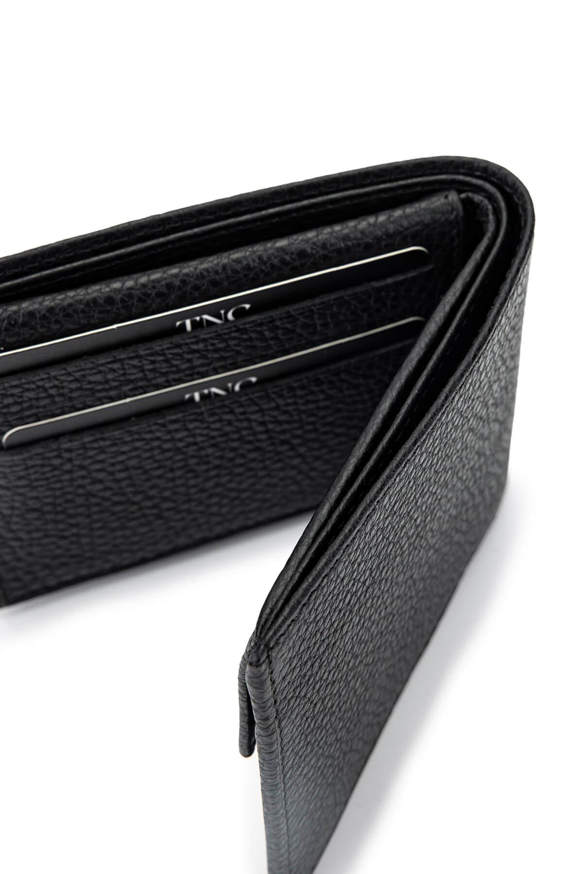 Tamer Tanca Erkek Hakiki Deri Siyah Floter Cüzdan Cuzdan