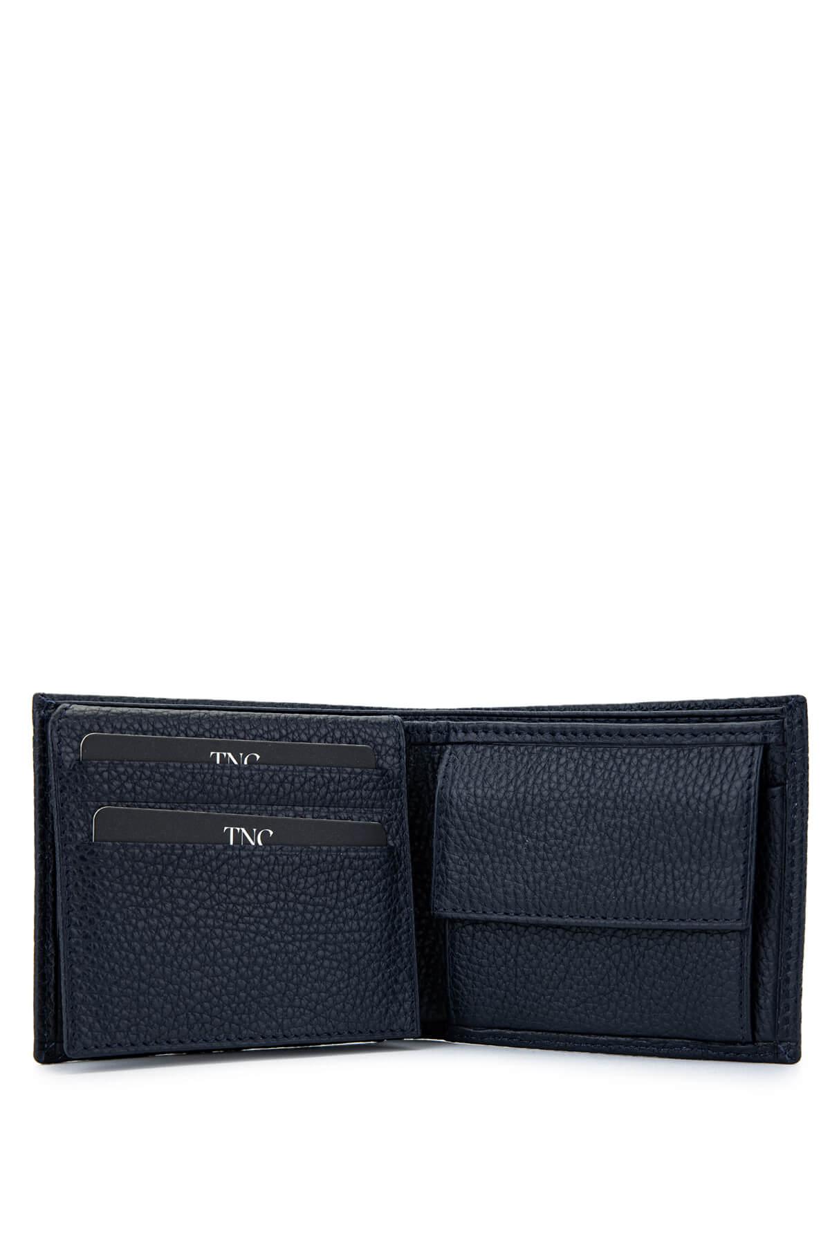 Tamer Tanca Erkek Hakiki Deri Lacivert Cüzdan Cuzdan