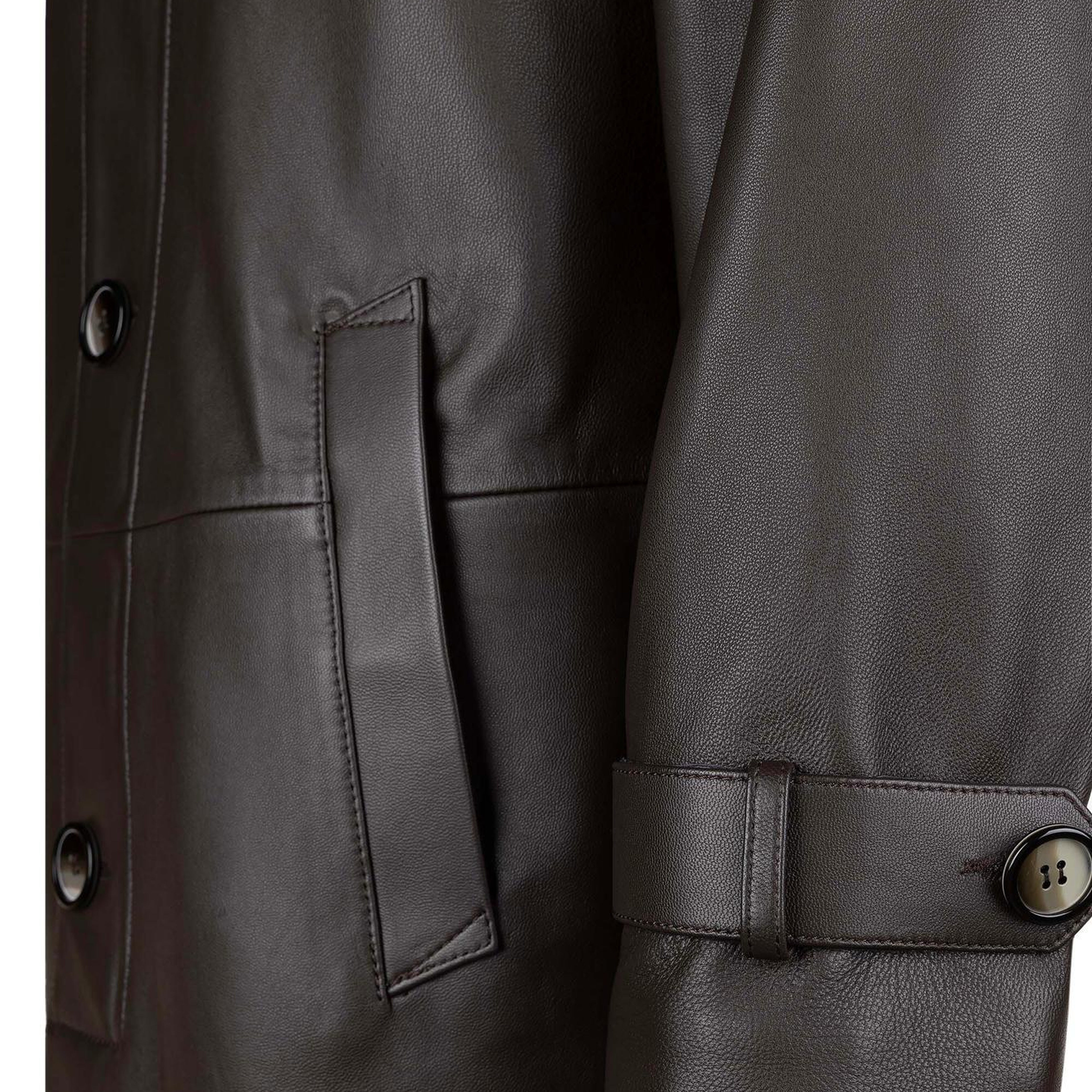 Tamer Tanca Erkek Hakiki Deri Kahverengi Deri Mont