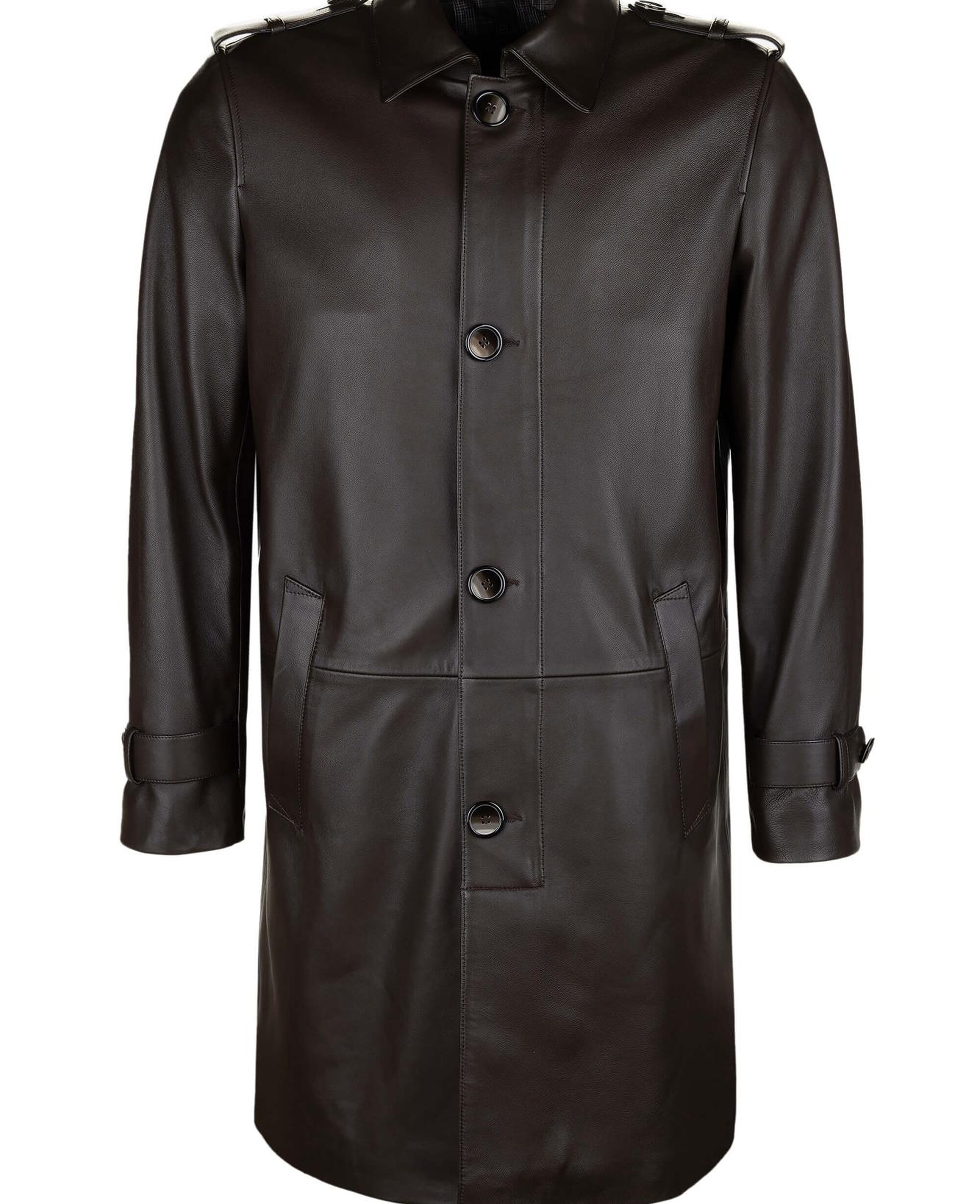 Tamer Tanca Erkek Hakiki Deri Kahverengi Deri Mont