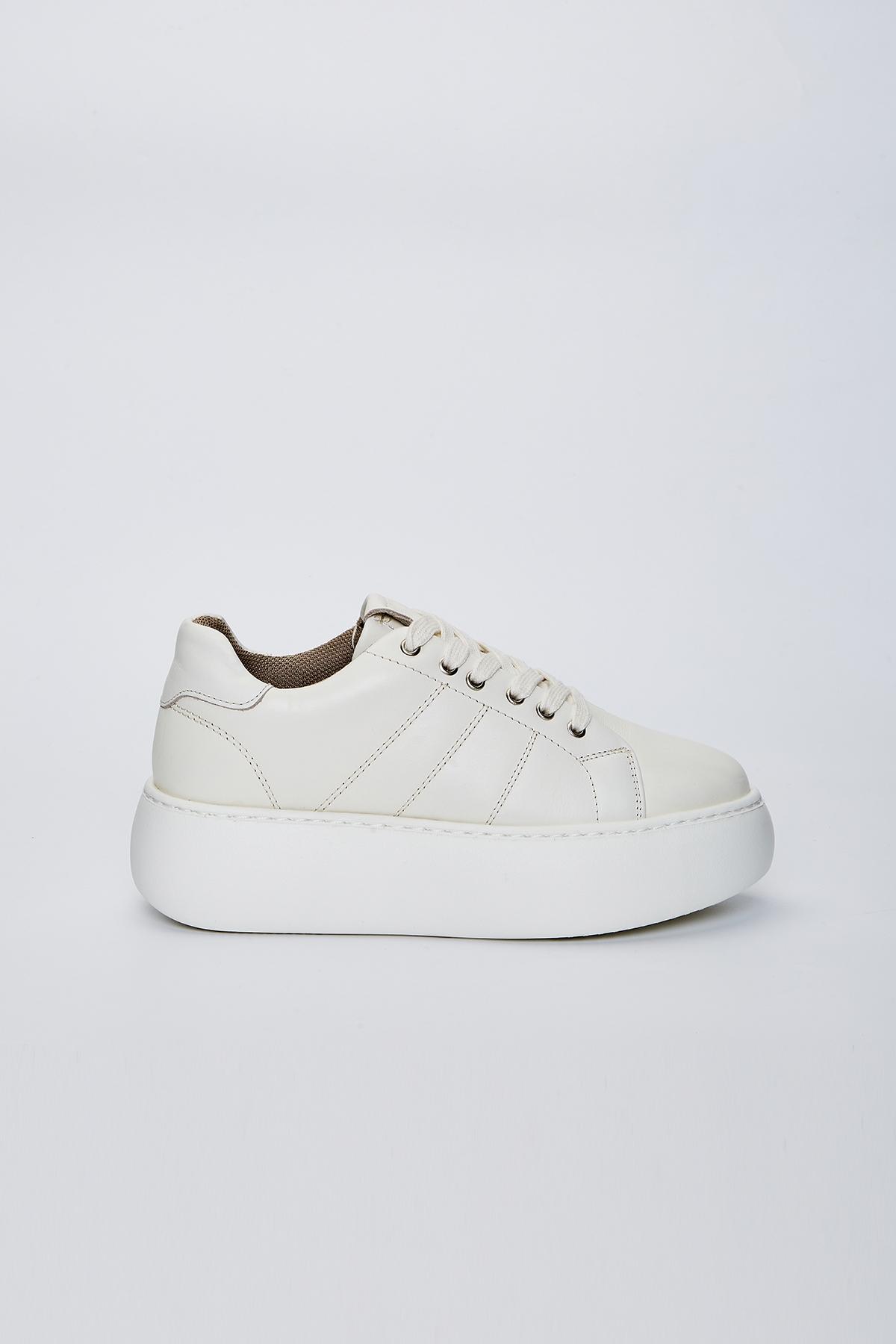 Valmenti Kadın Hakiki Deri Ekru Sneakers & Spor Ayakkabı