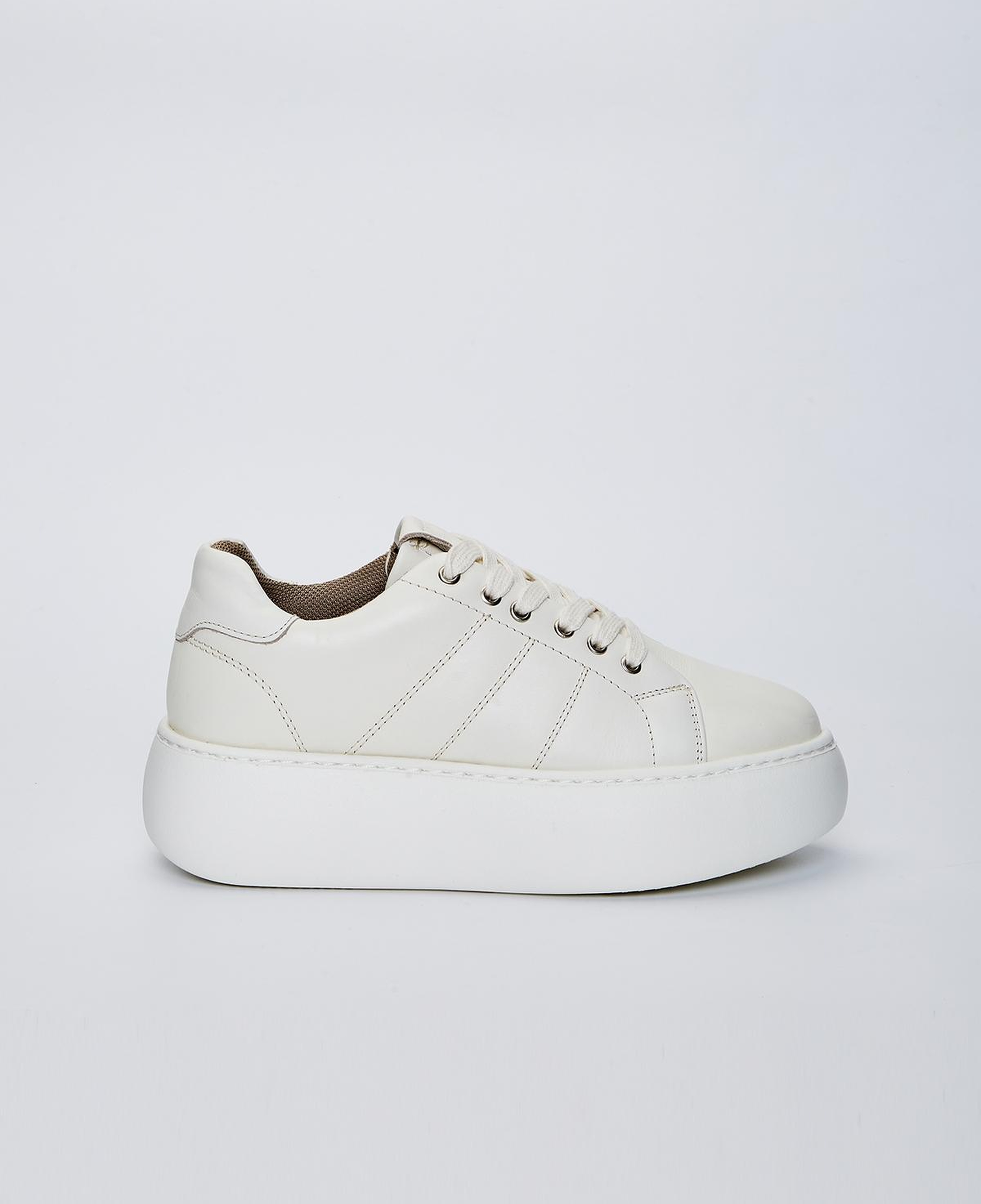 Valmenti Kadın Hakiki Deri Ekru Sneakers & Spor Ayakkabı