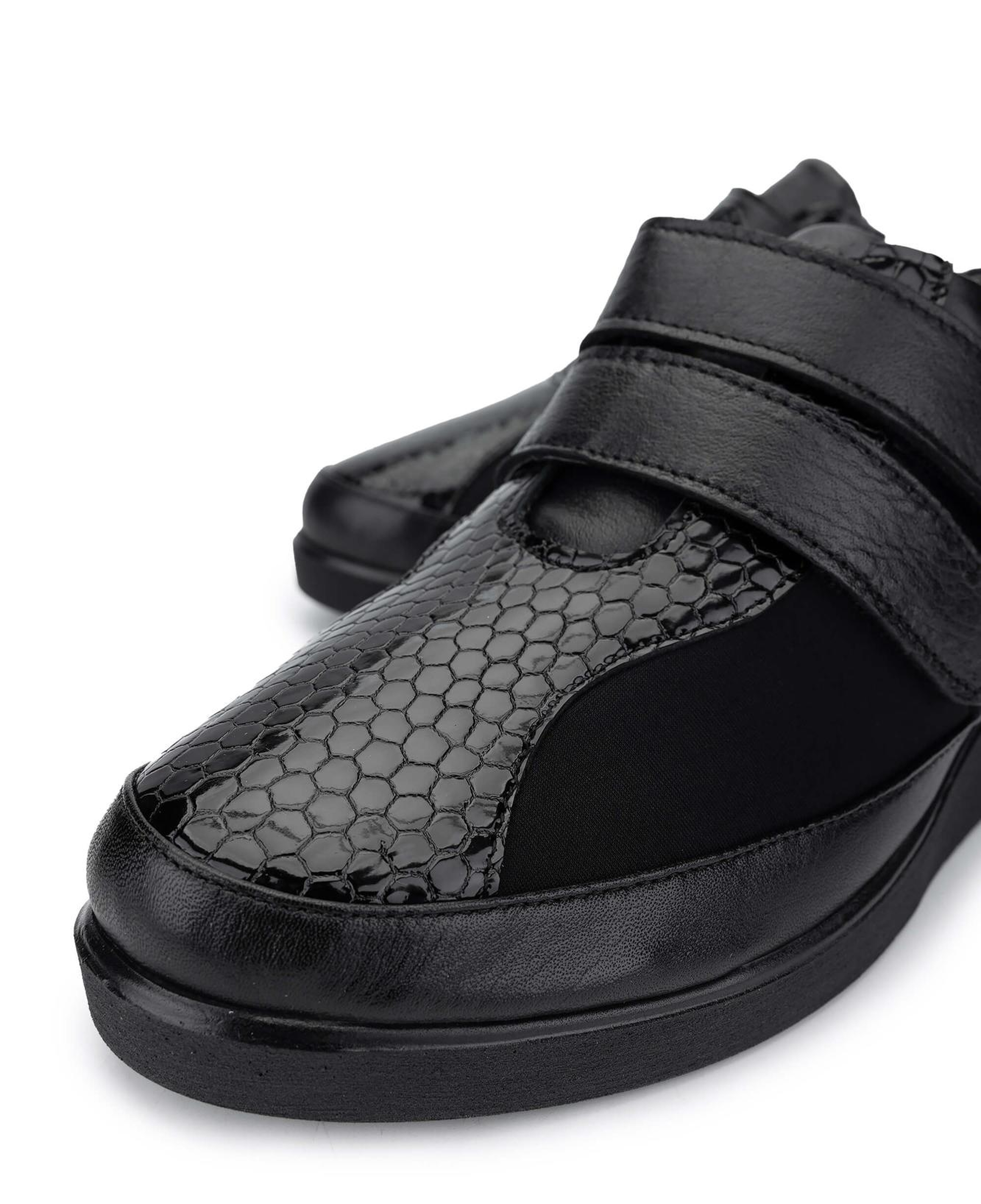 Tamer Tanca Kadın Hakiki Deri Siyah Rugan Casual Ayakkabı