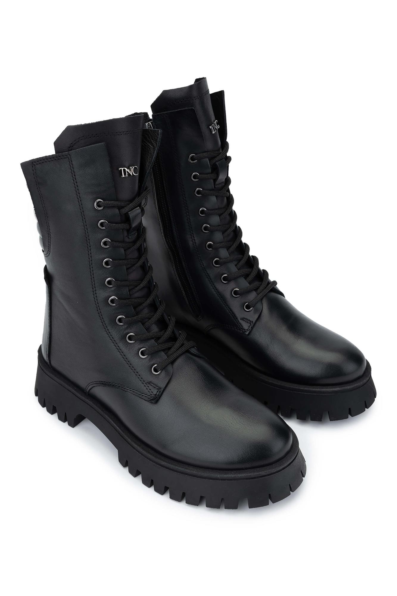 Tamer Tanca Kadın Hakiki Deri Siyah Deri Casual Bot