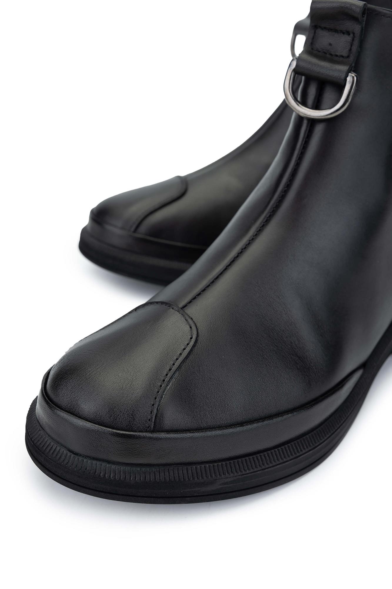 Tamer Tanca Kadın Hakiki Deri Siyah Deri Casual Bot