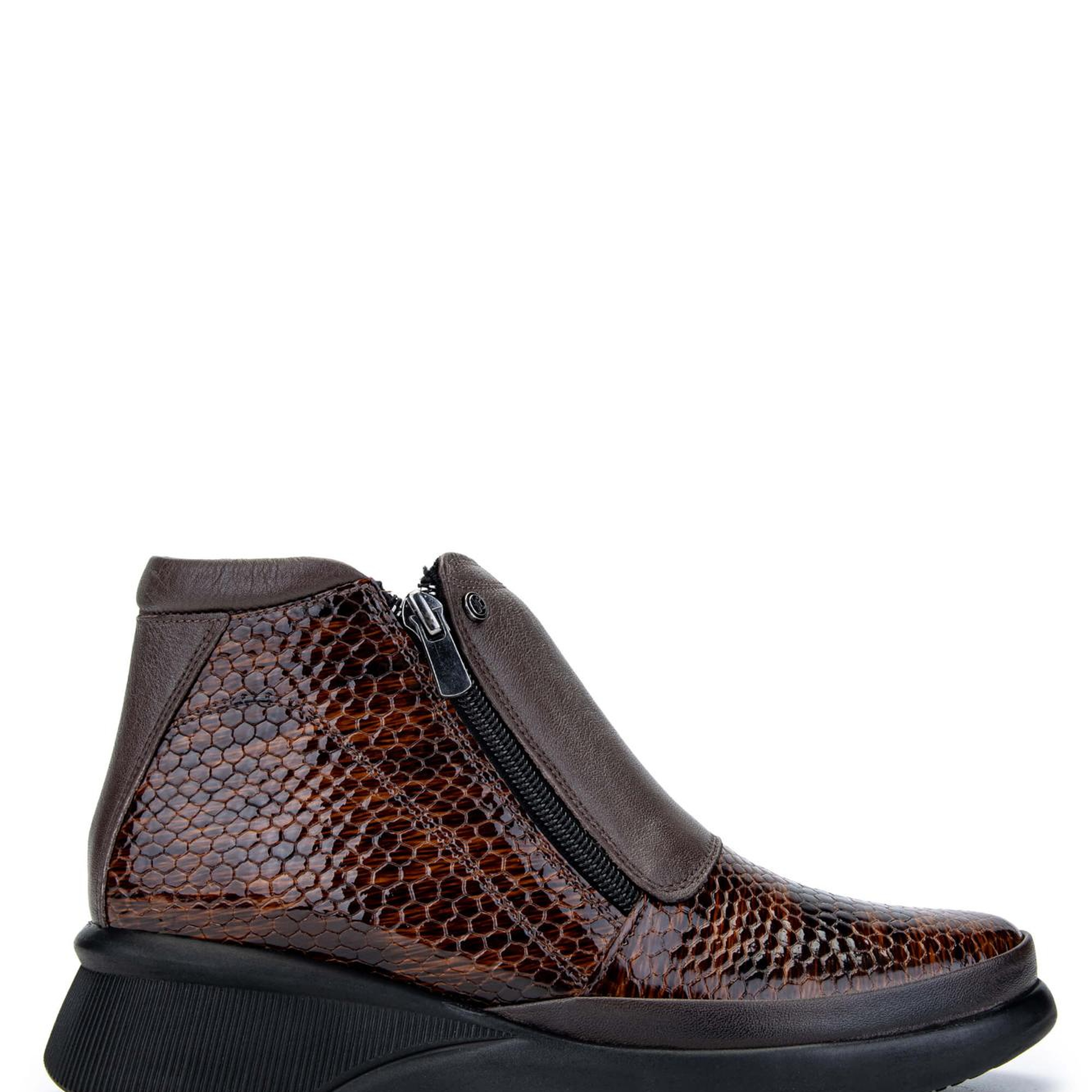 Tamer Tanca Kadın Hakiki Deri Kahverengi Kroko Casual Bot