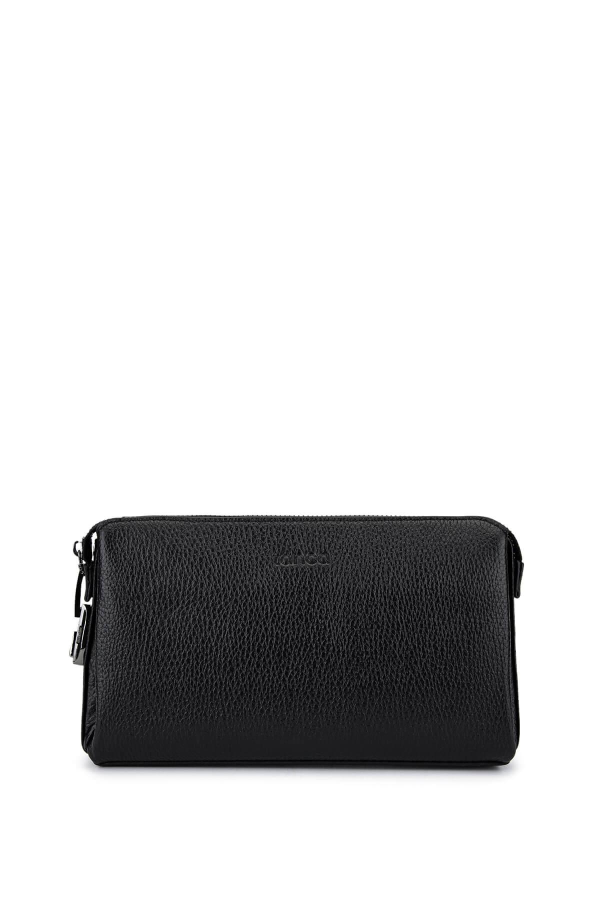 Tamer Tanca Erkek Hakiki Deri Siyah Floter El Çantası